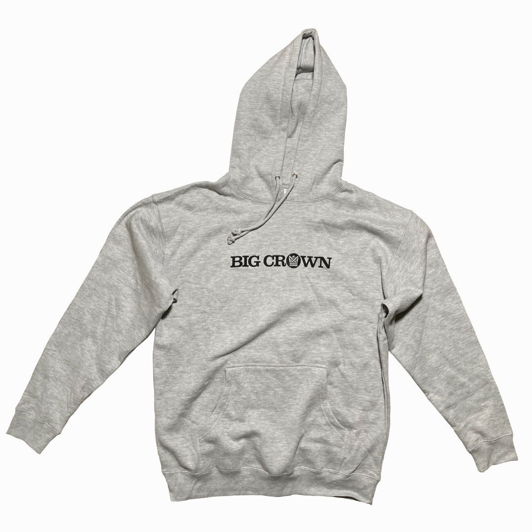Big Crown Logo Hoodie gris sweat capuche coton
