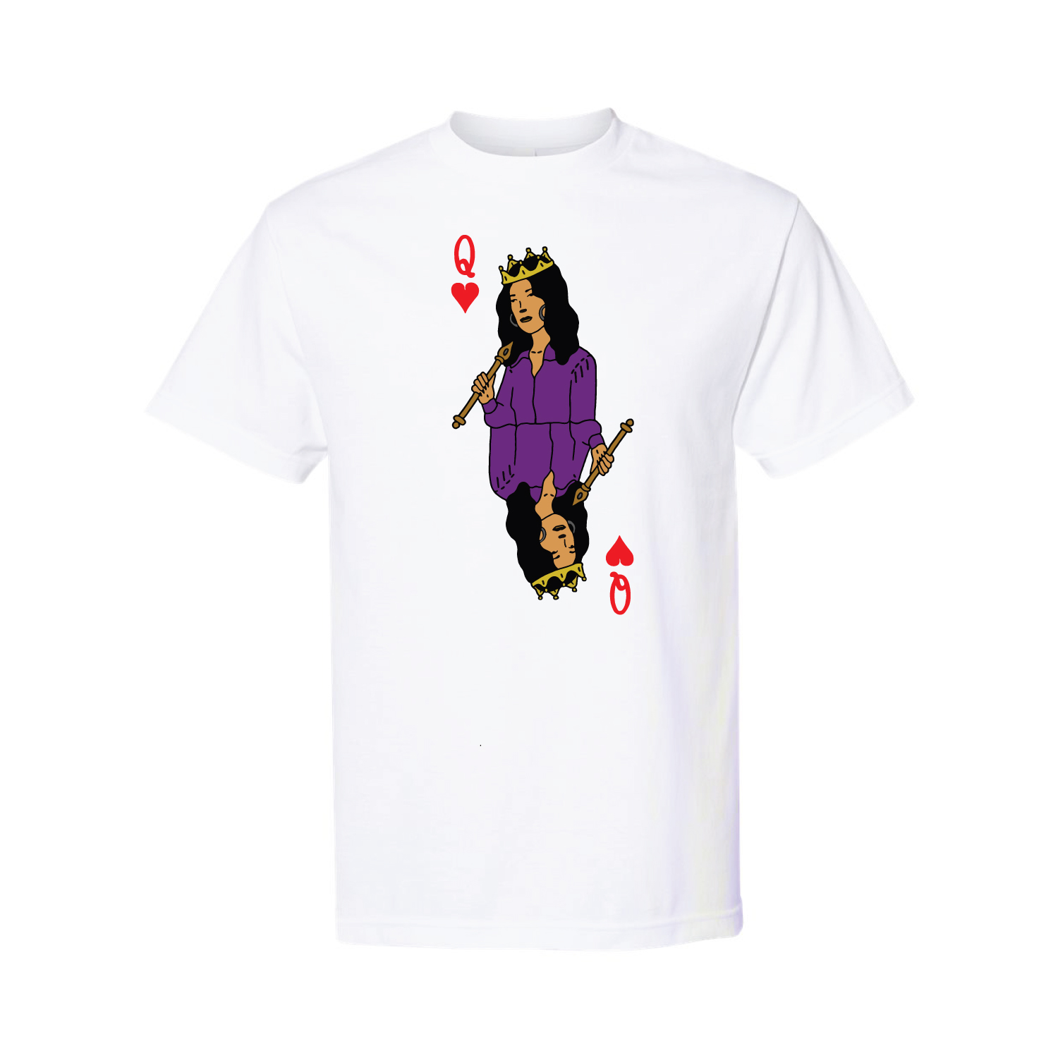 Big Crown Full House Bundle Queen T-shirt blanc 45 tours cartes