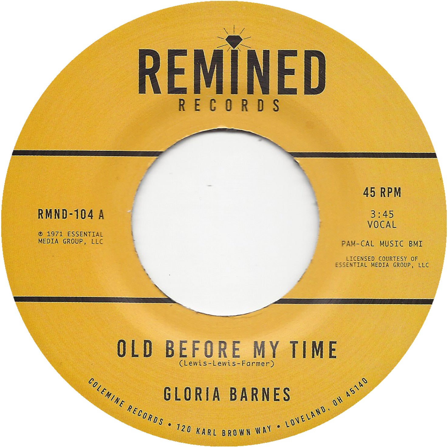 Remined Gloria Barnes Old Before My Time 45 tours soul