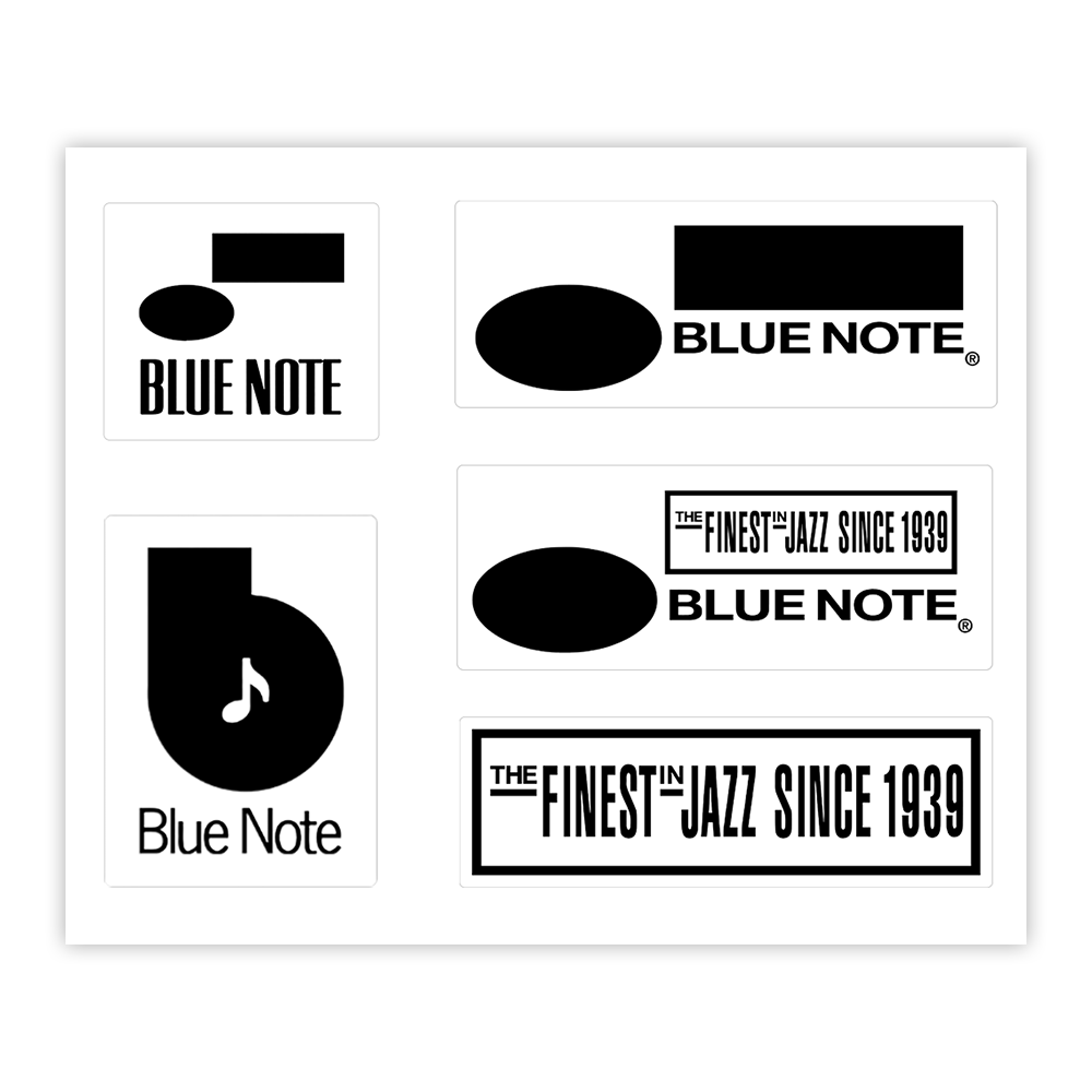 Blue Note Logo stickers vinyle lot 5 bleu