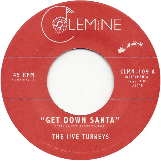 Jive Turkeys Get Down Santa 45 tours vinyle vert funk