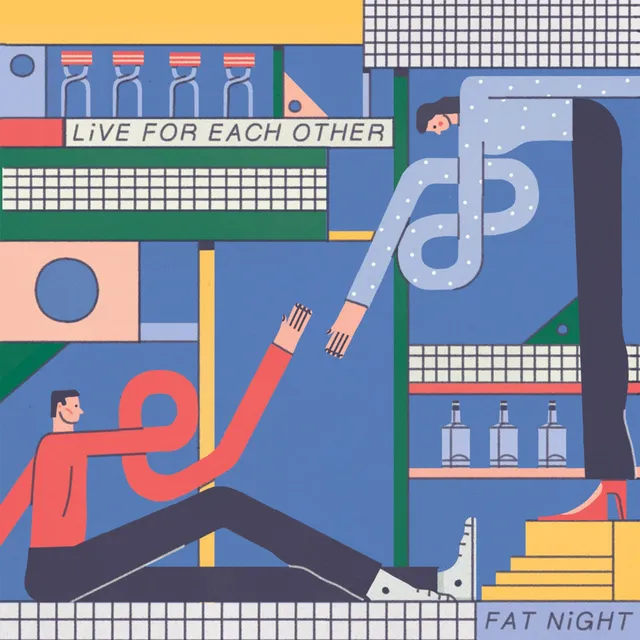 Fat Night Live For Each Other LP vinyle bleu & jaune