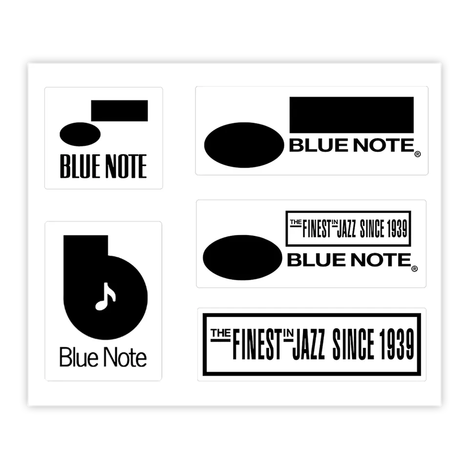 Blue Note Logo stickers vinyle lot 5 bleu