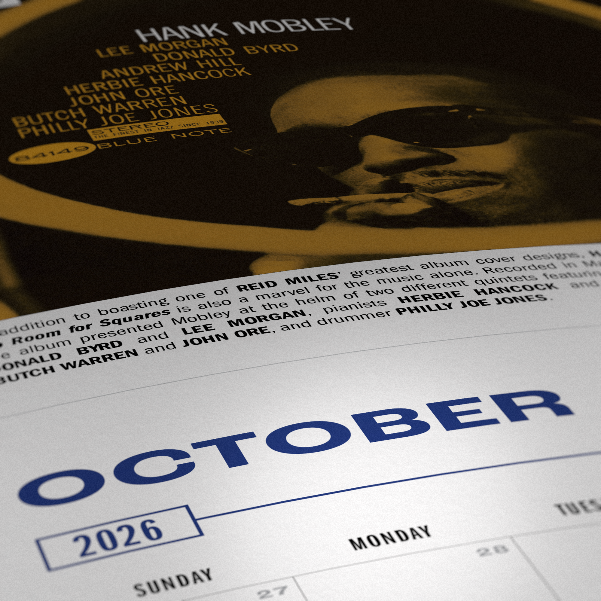 Blue Note Merch Calendrier 2026 mural pochettes jazz
