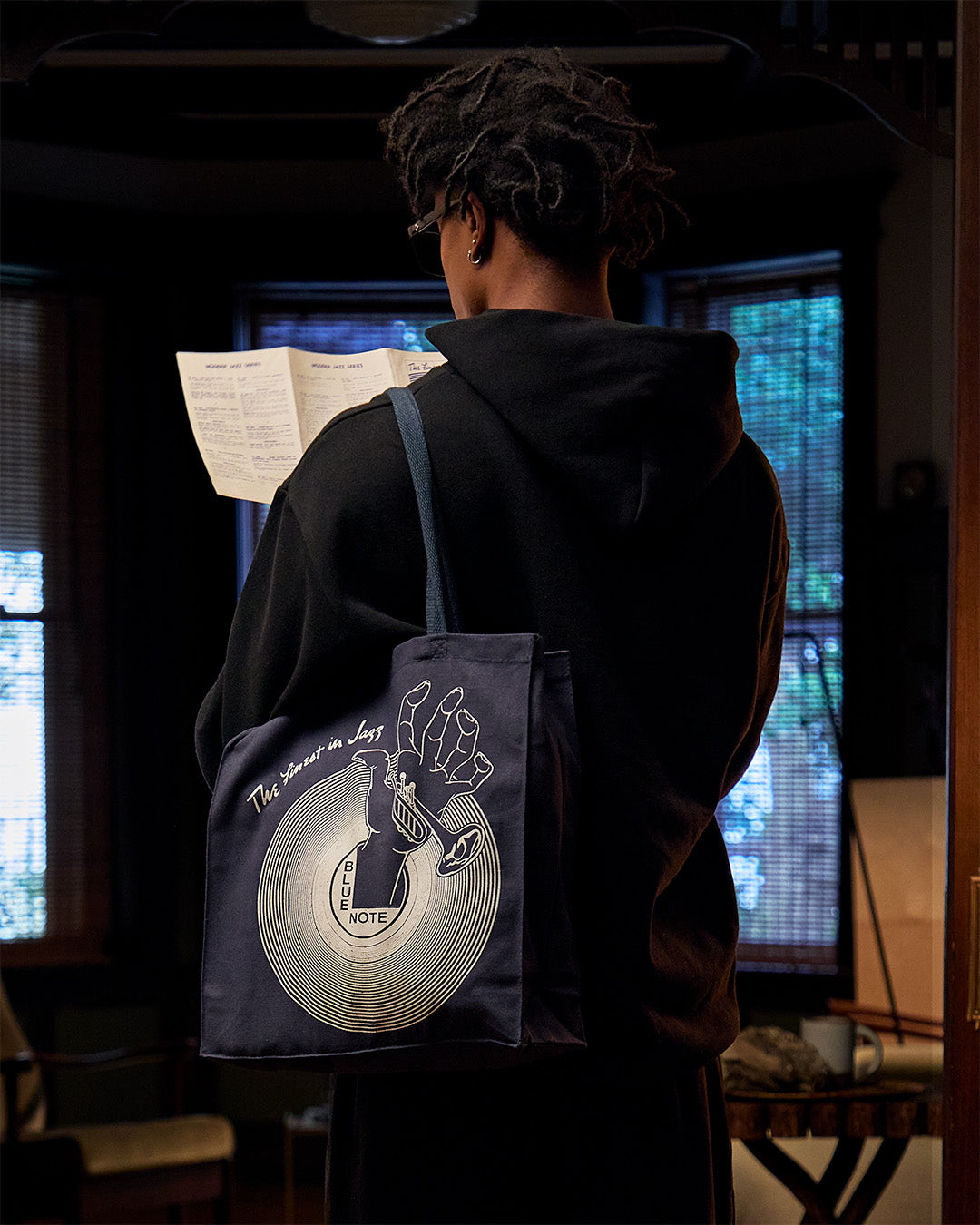 Blue Note Catalog tote bag sac toile coton bleu marine