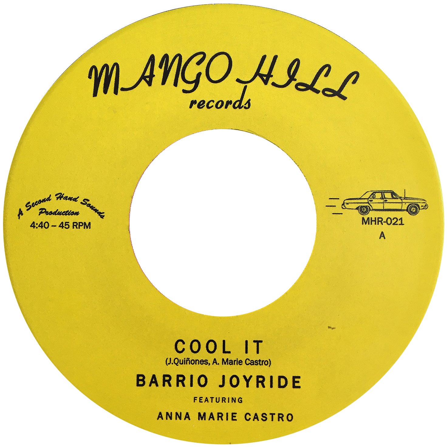 Barrio Joyride Cool It 45 tours 7" Mango Hill funk soul