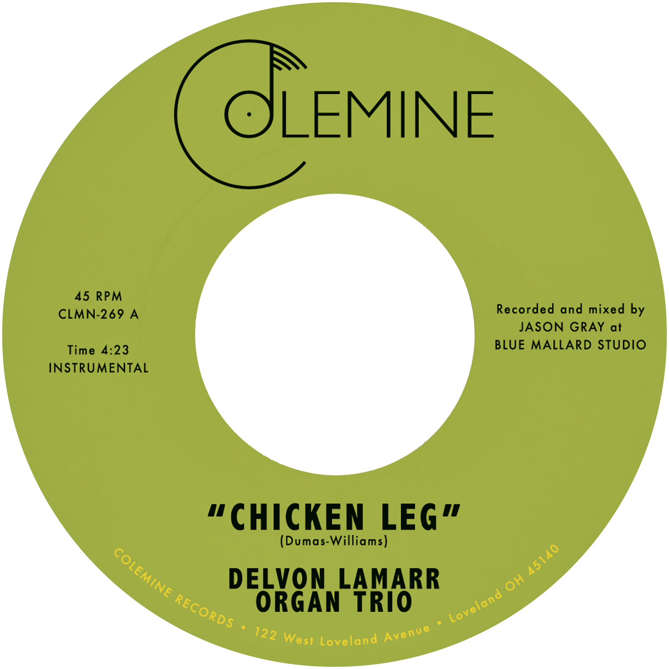 Delvon Lamarr Organ Trio Chicken Leg vinyle 7 pouces jaune