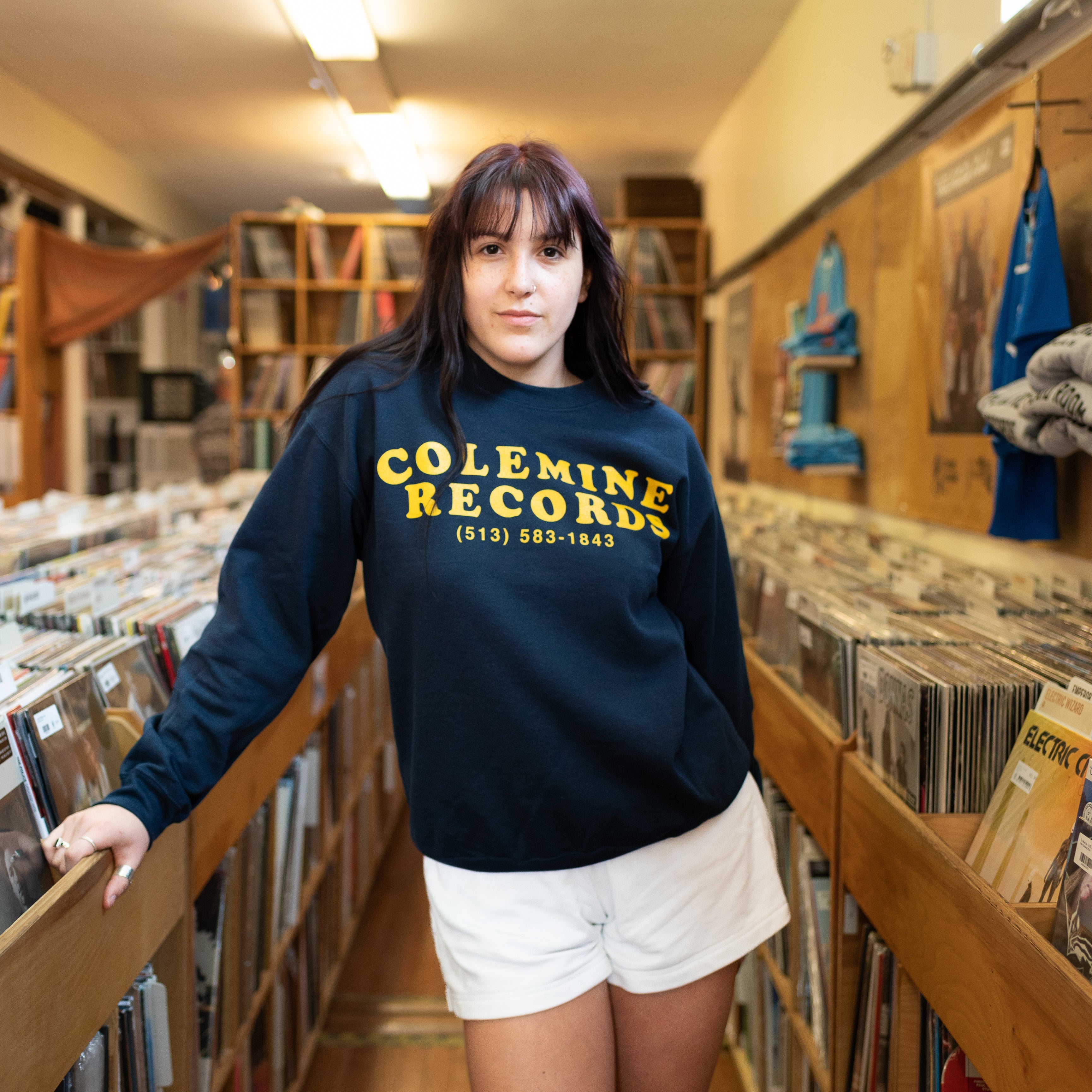 Colemine Phone Number Sweatshirt bleu marine coton