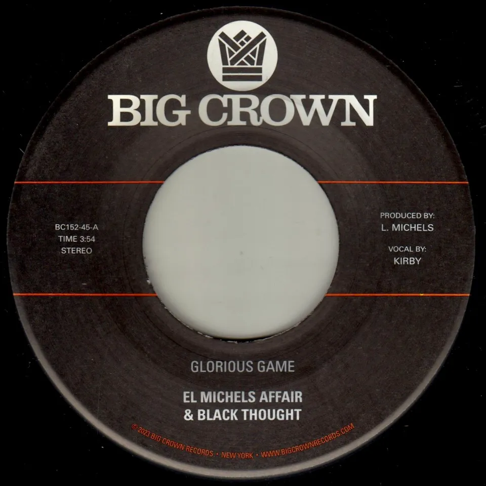 Big Crown Records Glorious Game b/w Grateful 45 tours 7"