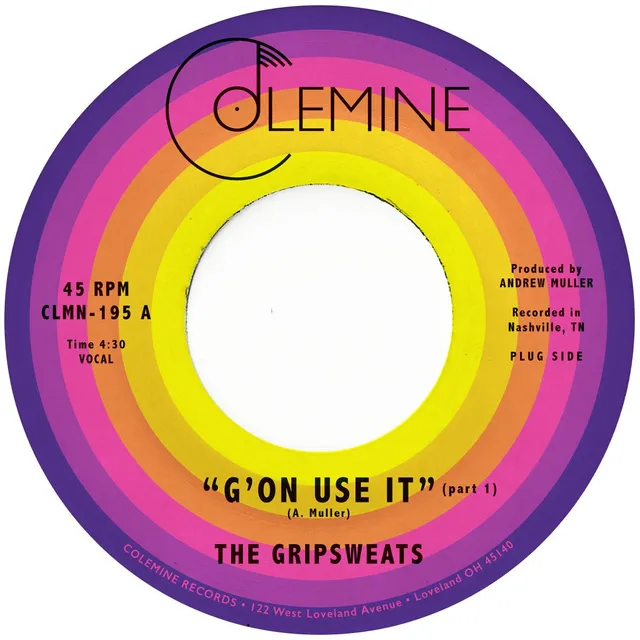 Colemine The Gripsweats G'on Use It 45T vinyle jaune funk NOLA