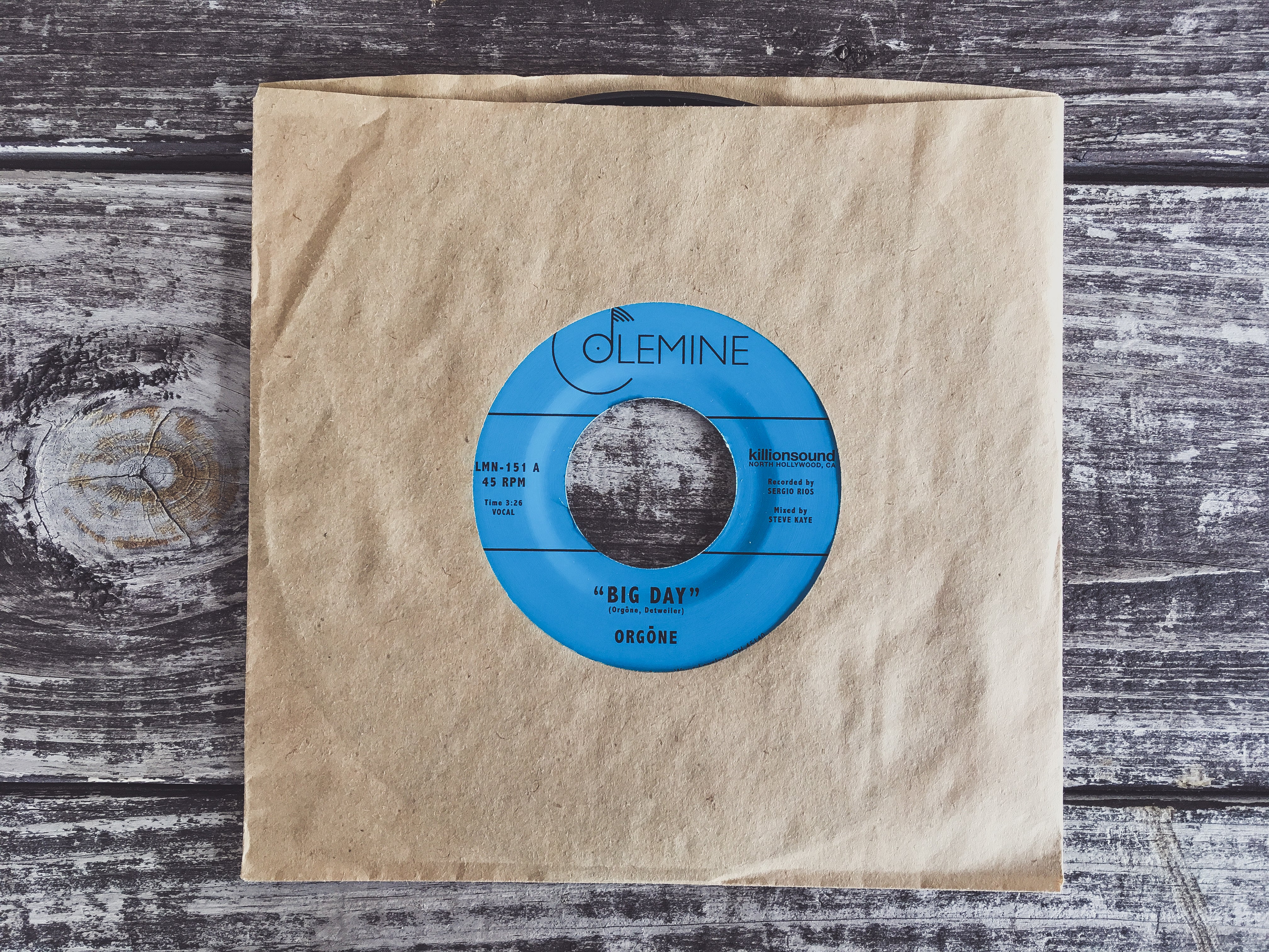 Orgone Big Day 45 tours vinyle noir funk