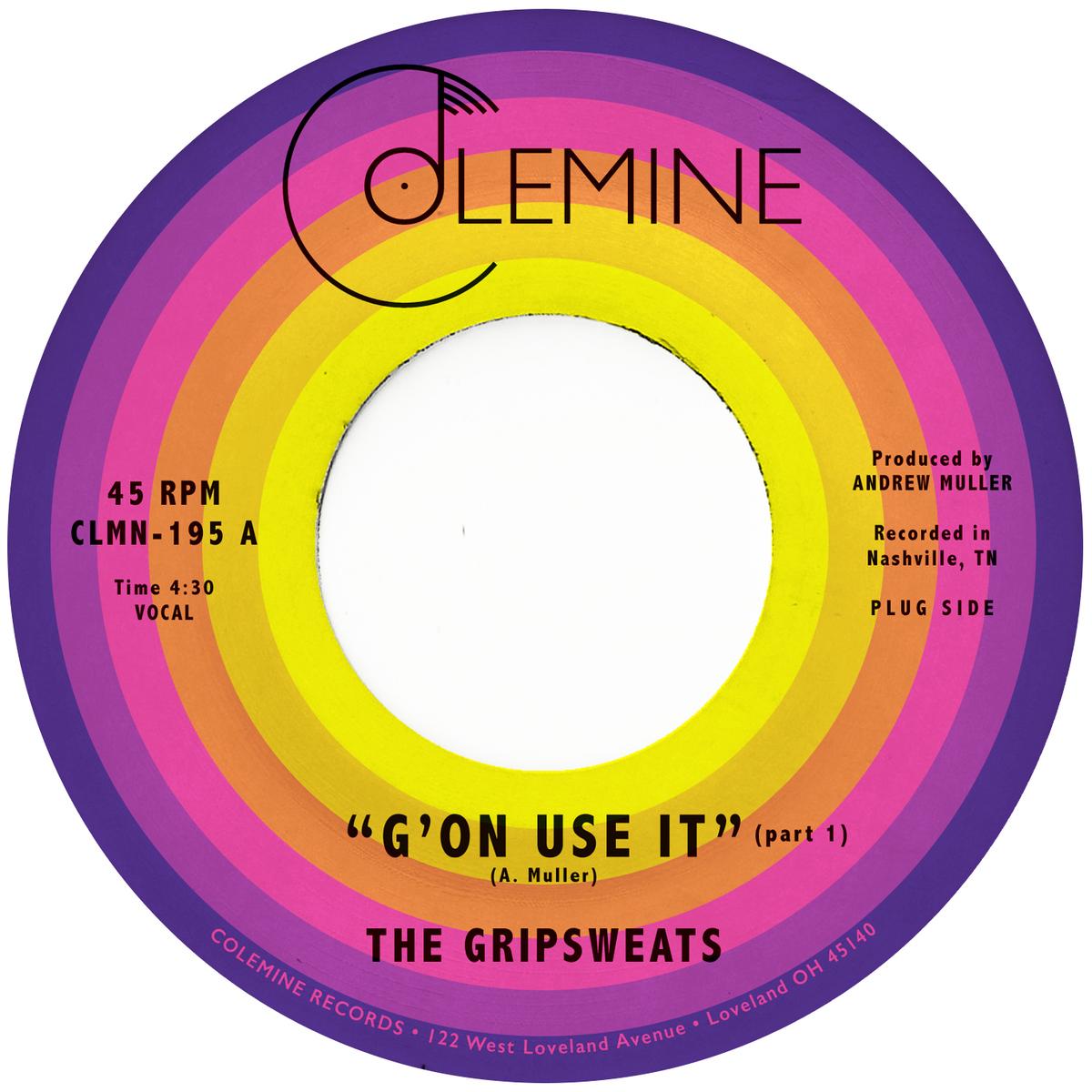 Colemine The Gripsweats G'on Use It 45T vinyle jaune funk NOLA