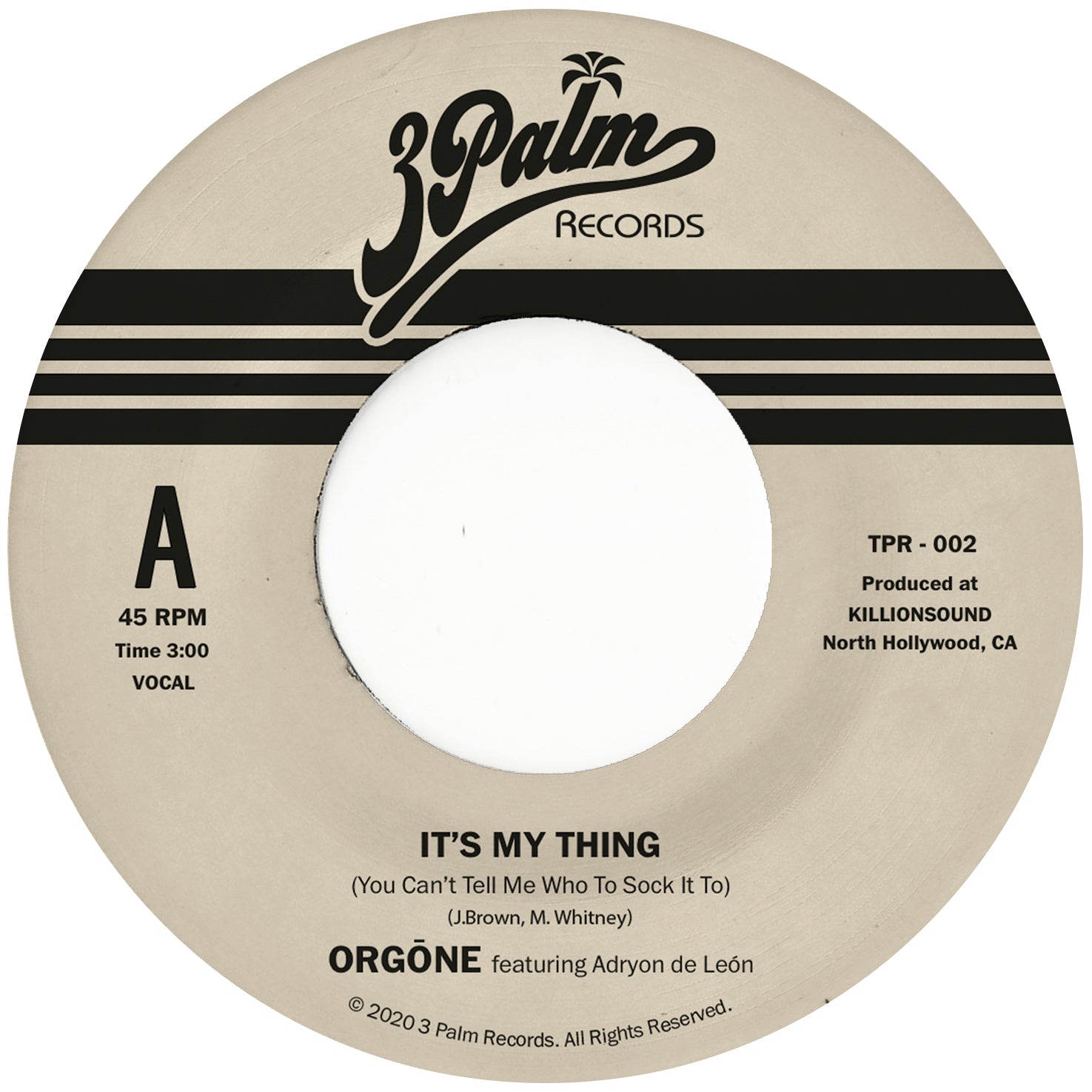 Orgone It’s My Thing 45 tours vinyle 7-inch bleu ciel