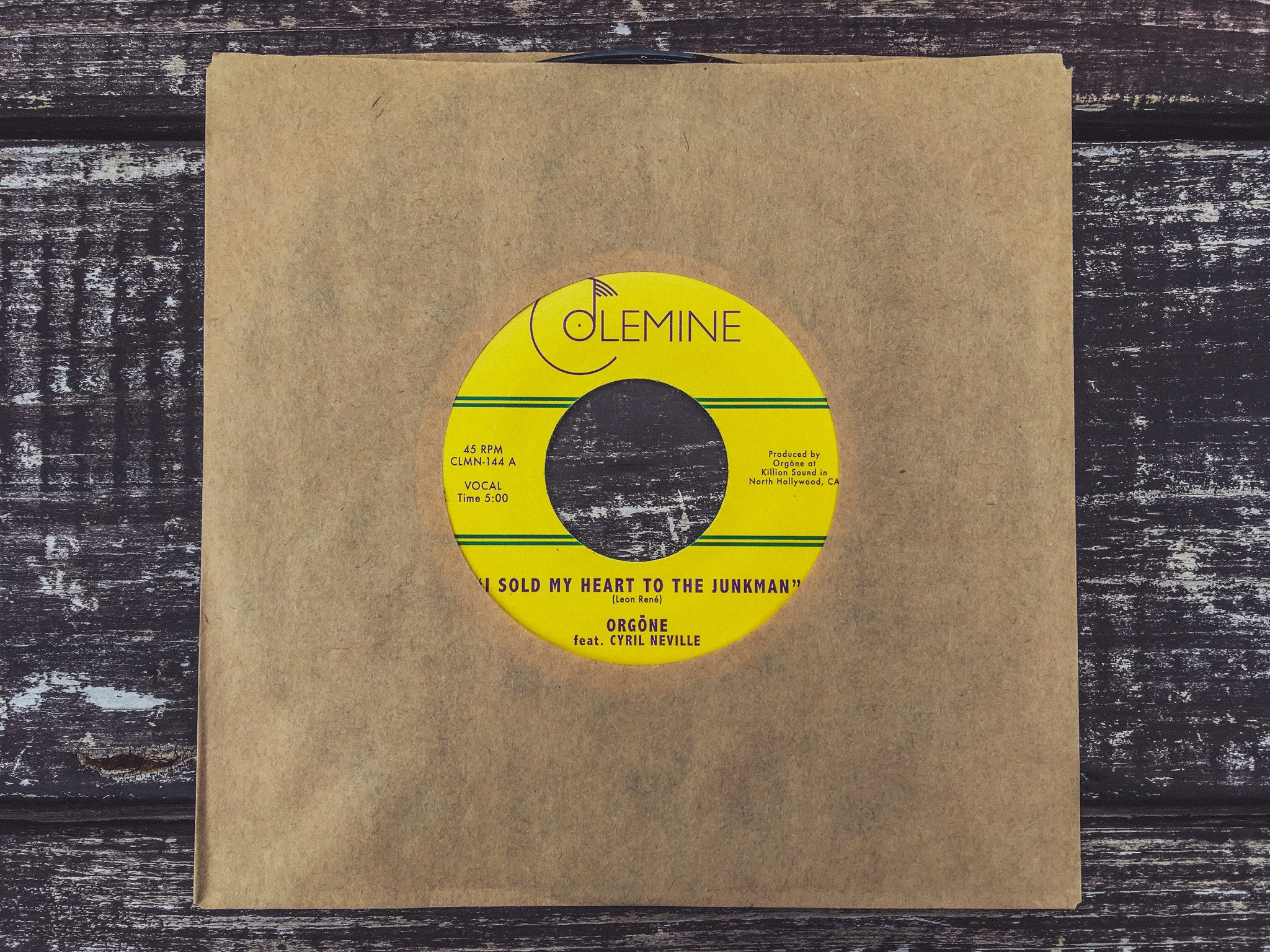 Colemine Orgone I Sold My Heart To The Junkman 45 tours noir