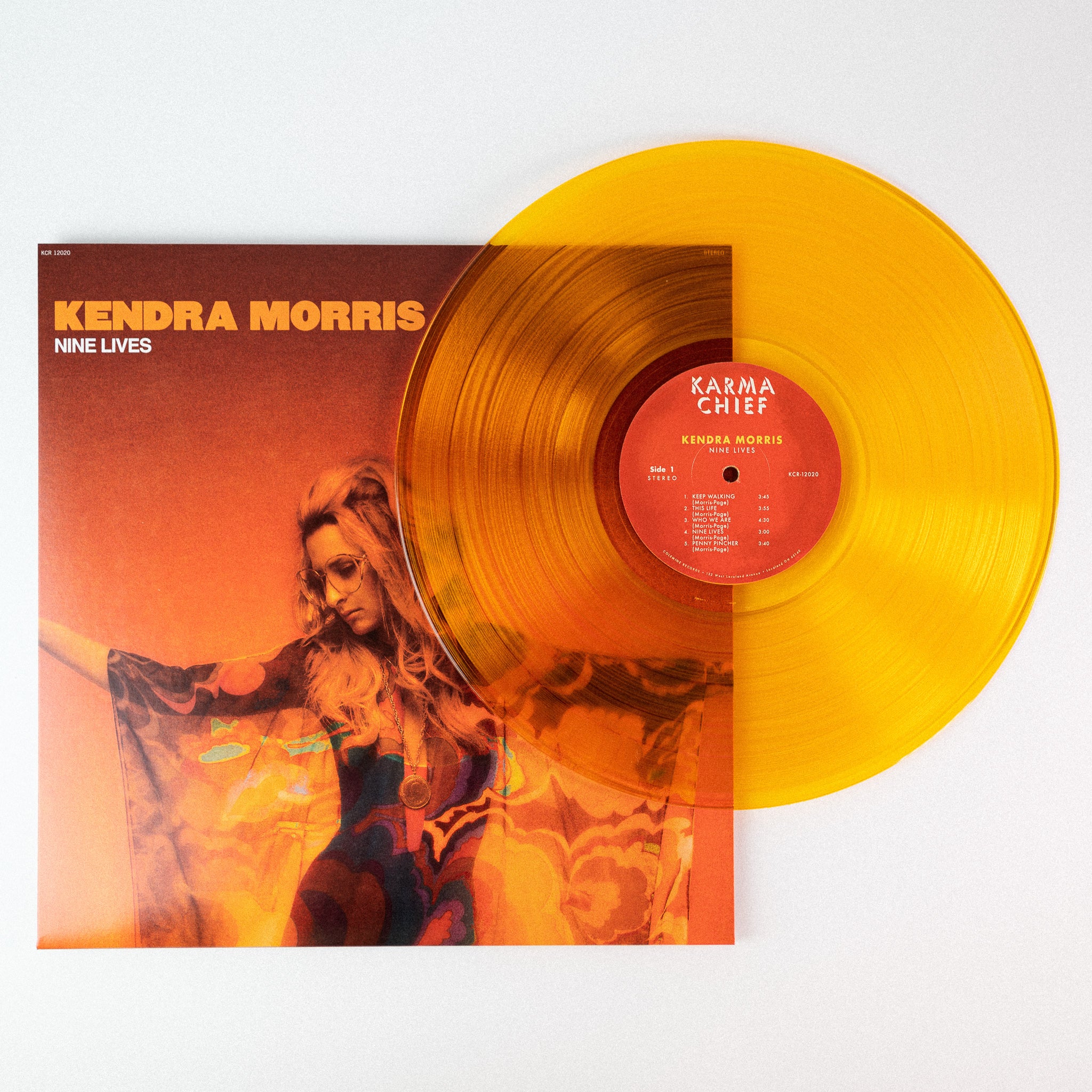 Karma Chief Kendra Morris Nine Lives LP vinyle orange