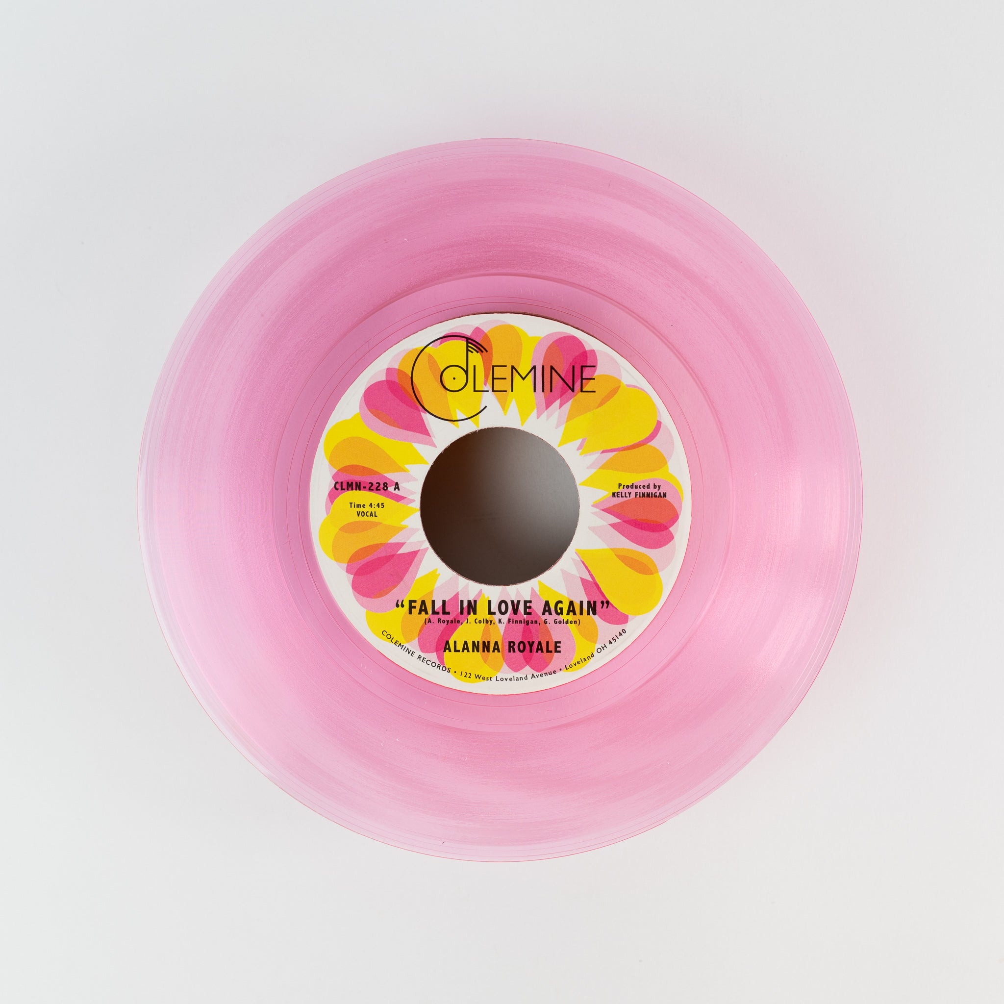 Alanna Royale Fall In Love Again 45 tours rose transparent