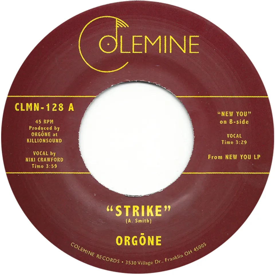 Colemine Orgone Strike vinyle 45T 7 pouces noir funk soul