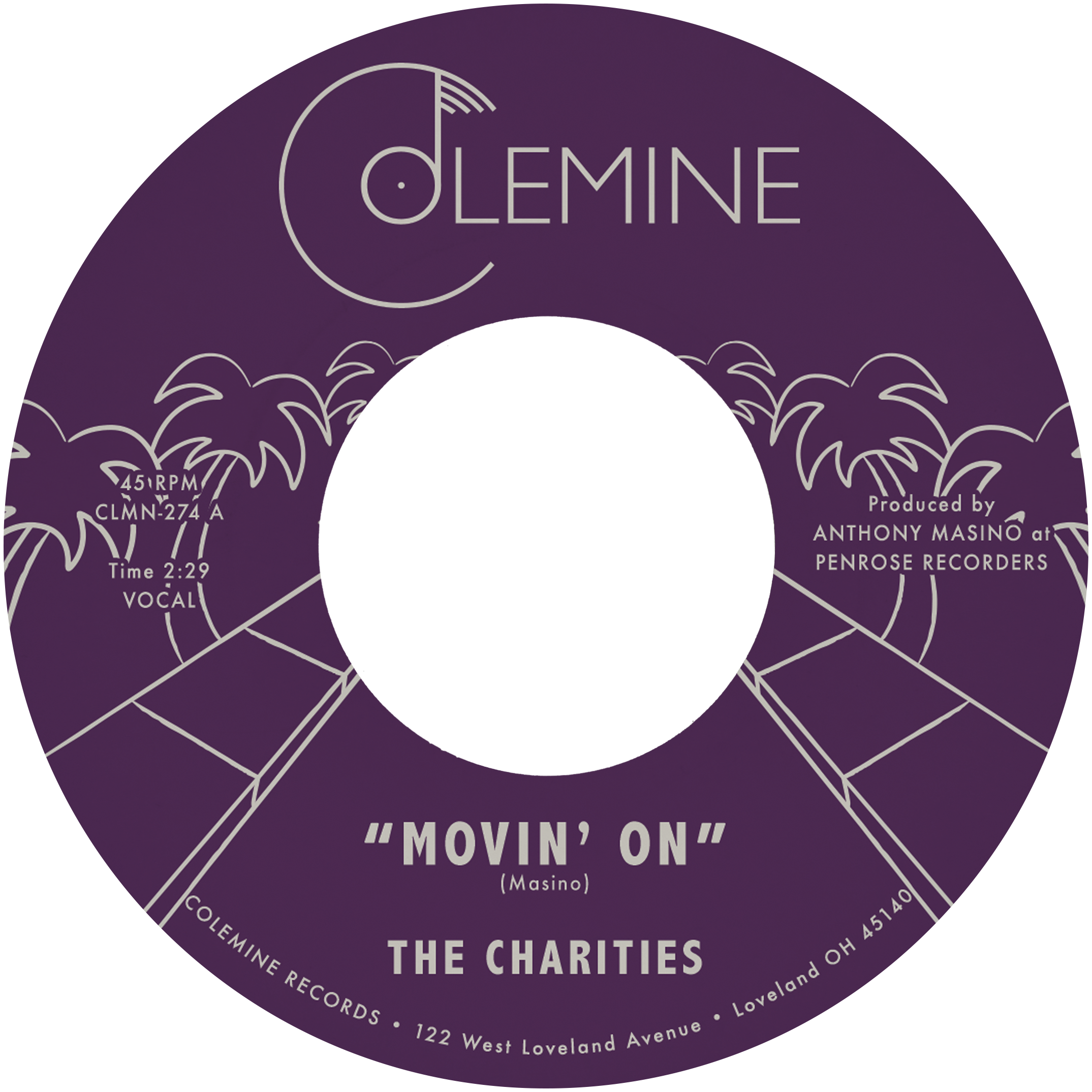 Colemine The Charities Movin' On 45 tours vinyle gris sweet soul