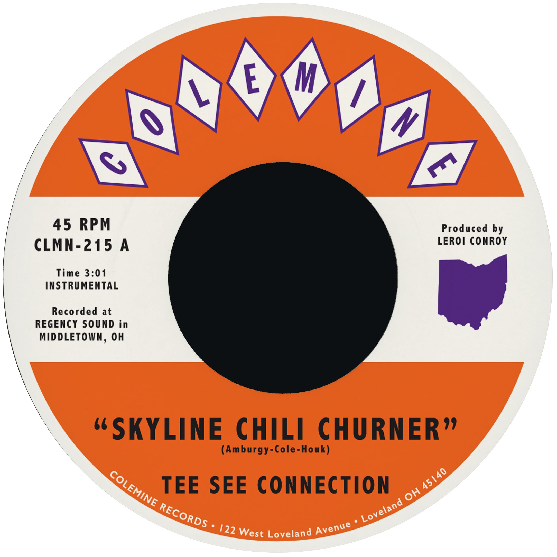 Tee See Connection Skyline Chili Churner 45 tours vinyle violet