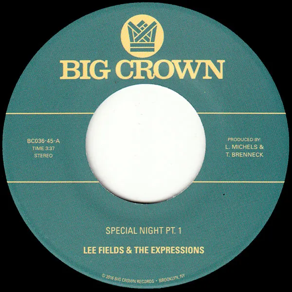 Lee Fields Special Night Pts 1 & 2 7" vinyle soul