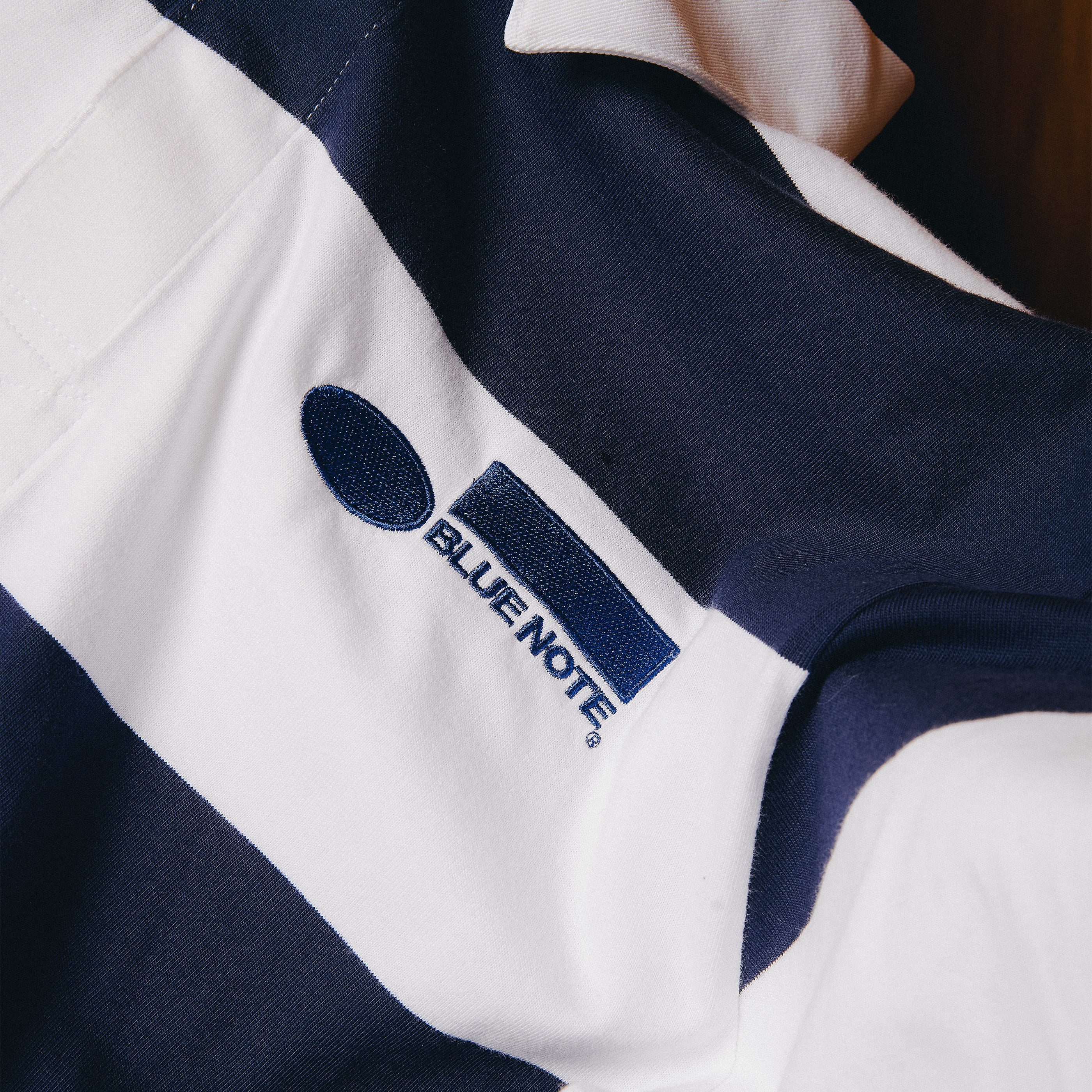 Blue Note Rugby manches longues polo rayé coton bleu marine