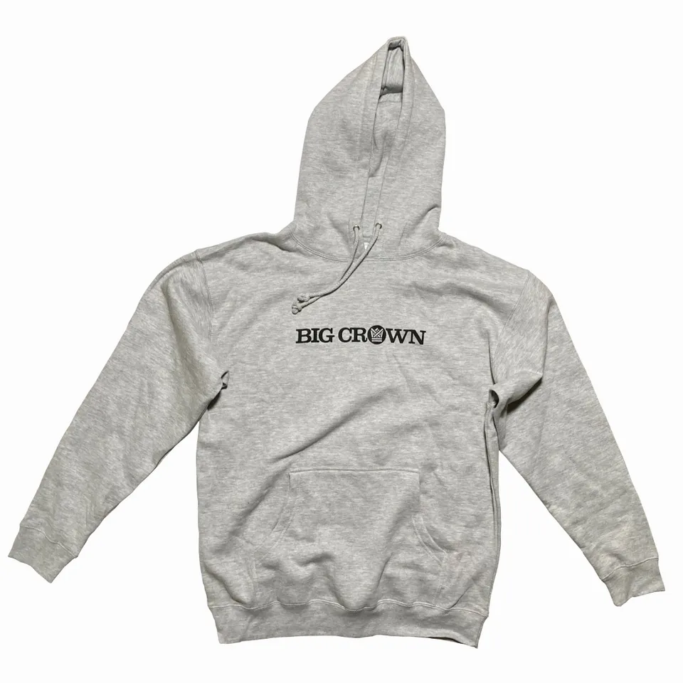 Big Crown Logo Hoodie gris sweat capuche coton
