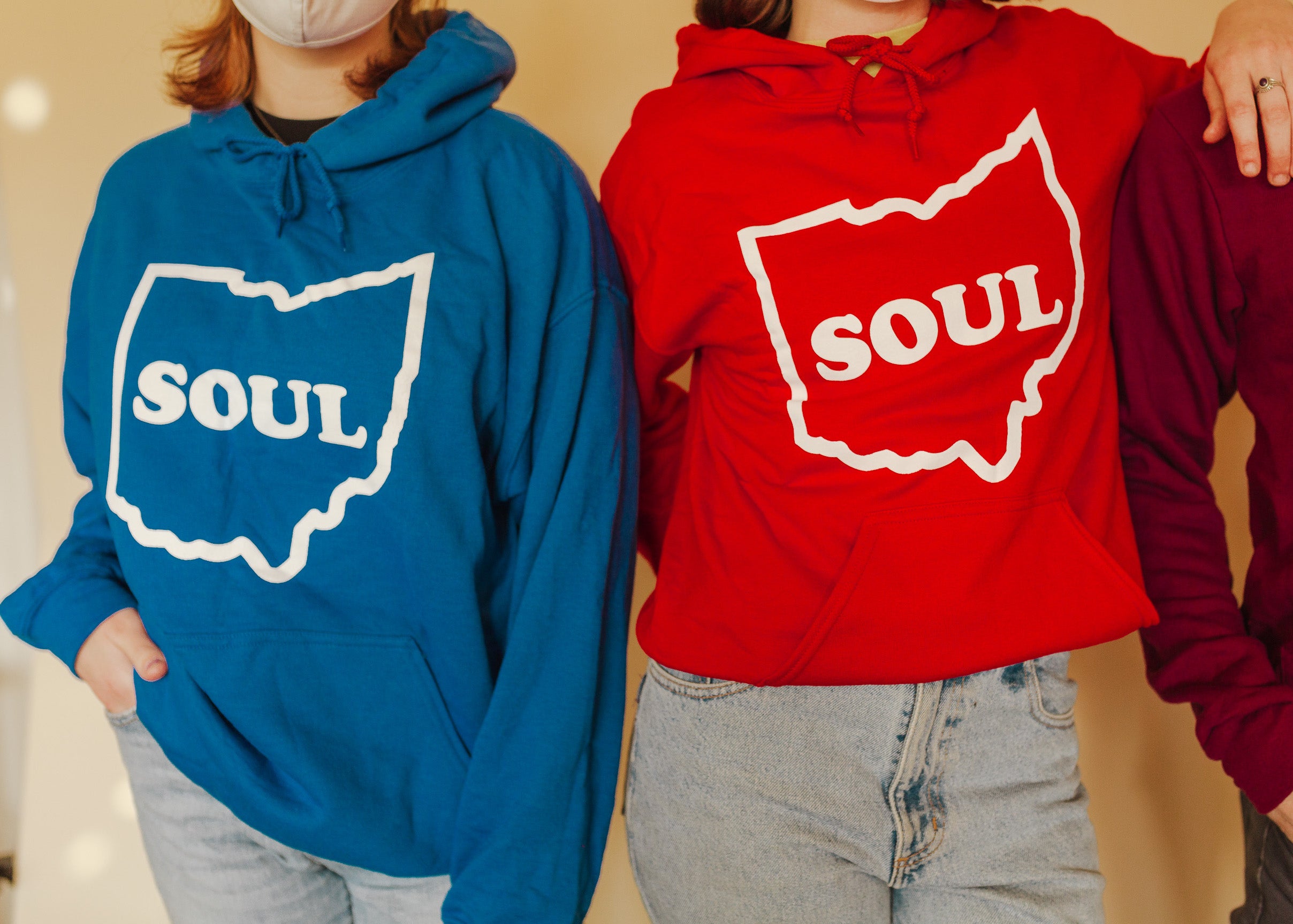 Colemine Ohio Soul Hoodie sweat capuche rouge coton