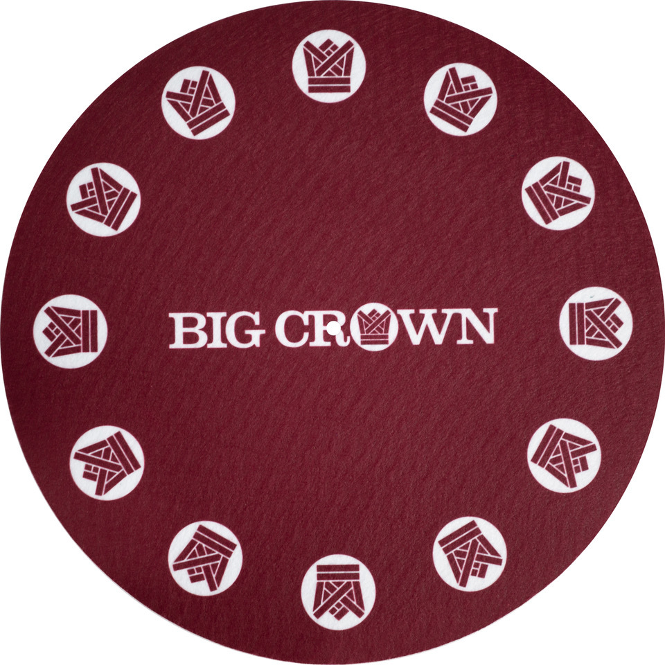 Big Crown Logo Slipmats feutrine platine bordeaux