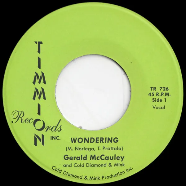 Gerald McCauley Wondering 45 tours single soul Timmion