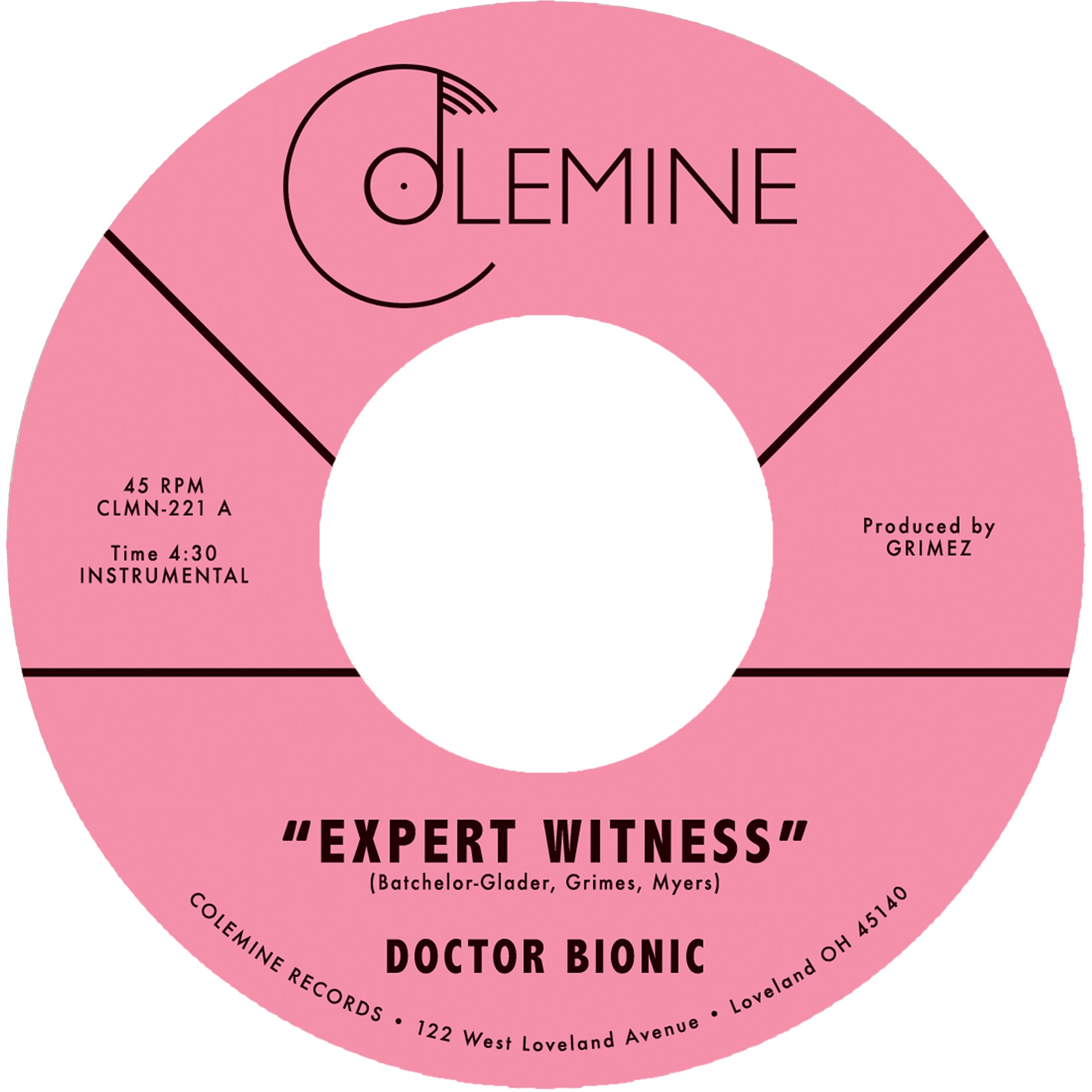 Colemine Doctor Bionic Expert Witness 45 tours vinyle violet