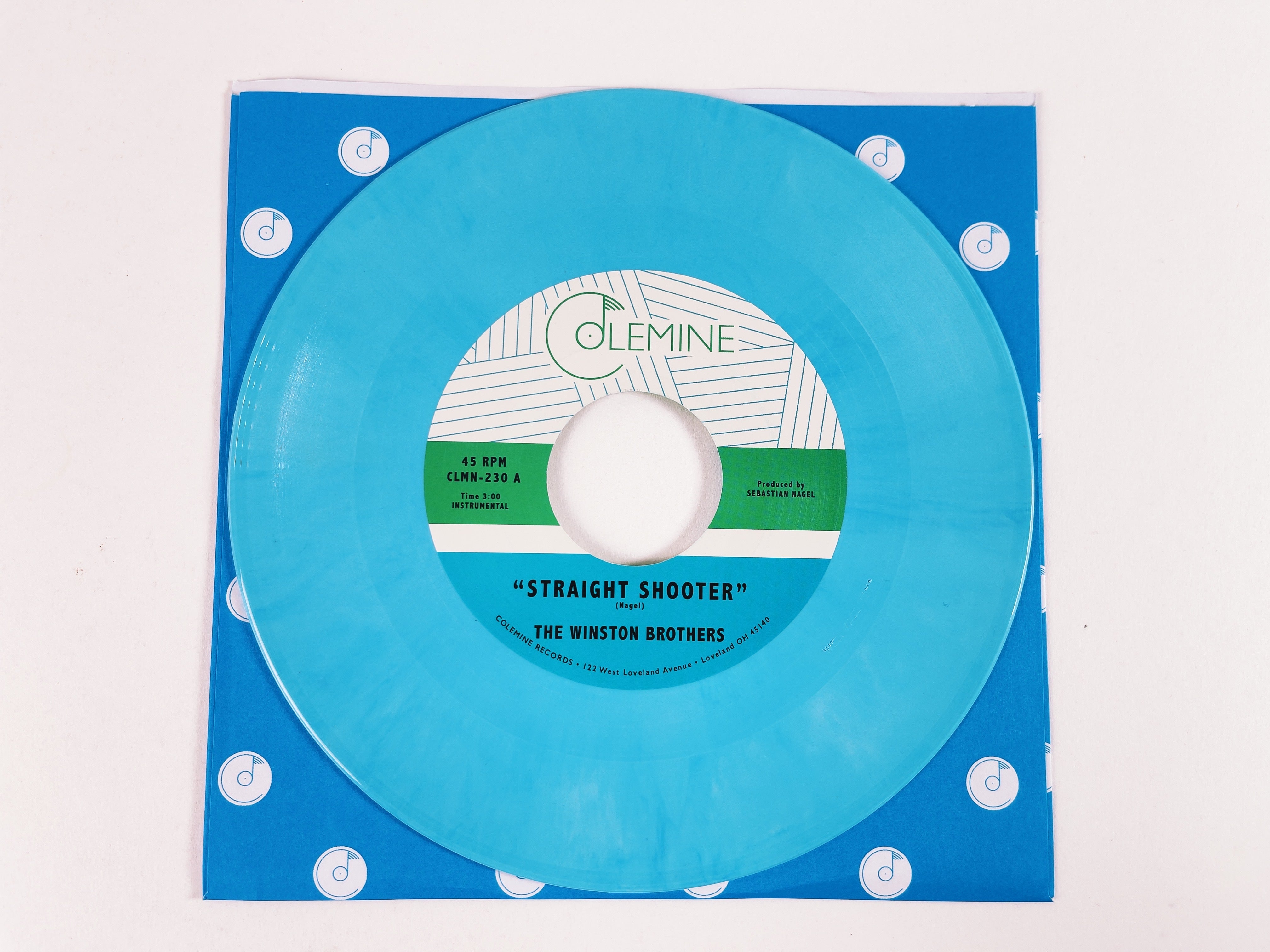 Winston Brothers Straight Shooter Vinyle 7" bleu ciel funk