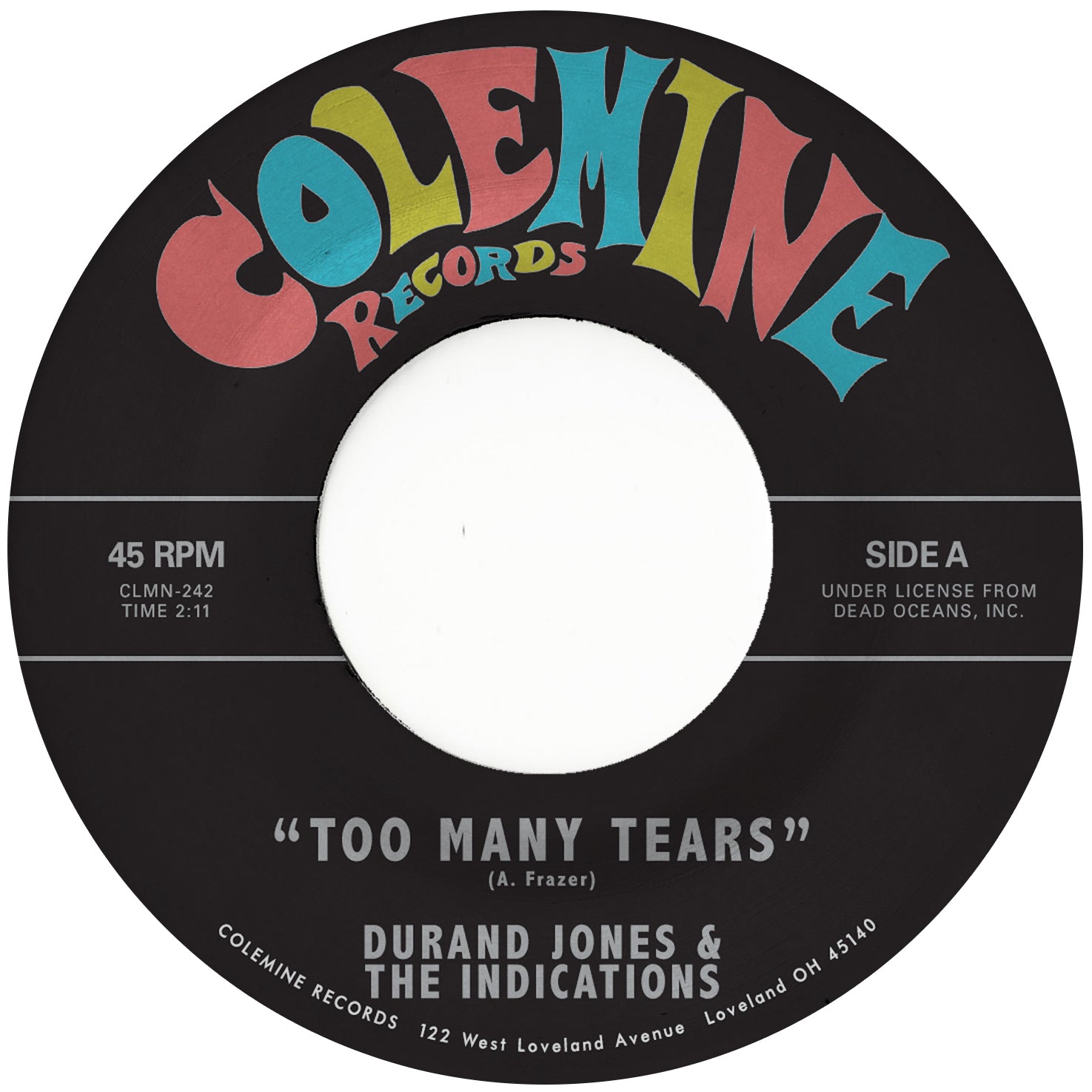 Durand Jones & The Indications Too Many Tears 45 tours bleu
