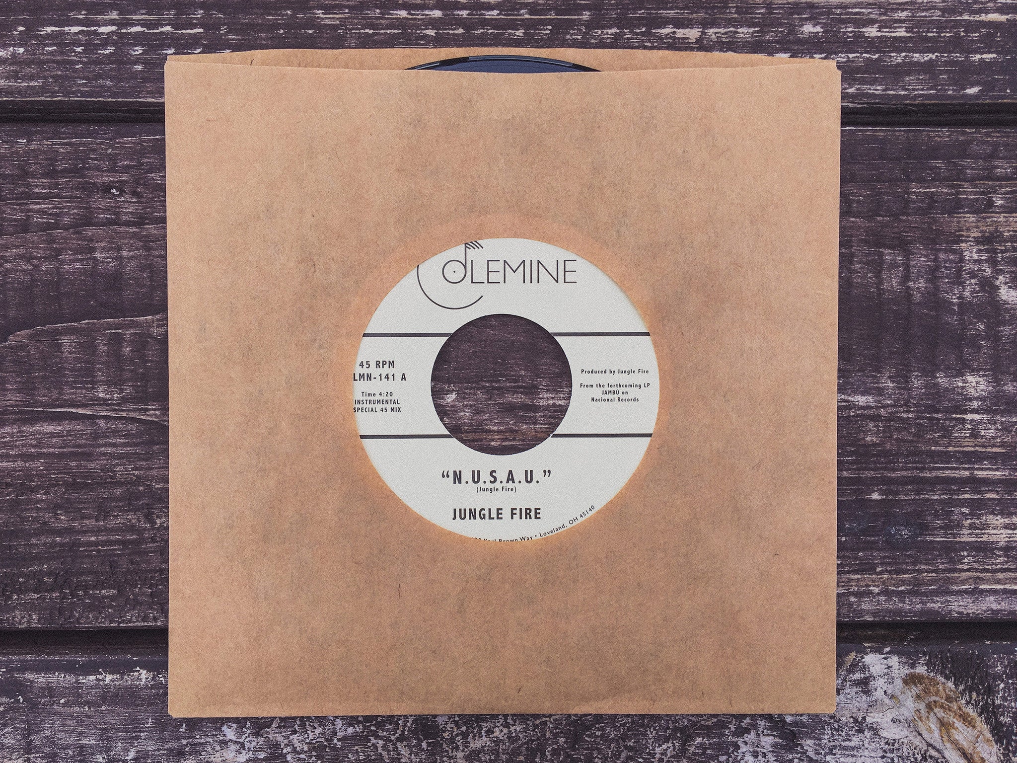 Colemine Jungle Fire N.U.S.A.U. 45T vinyle vert afrobeat