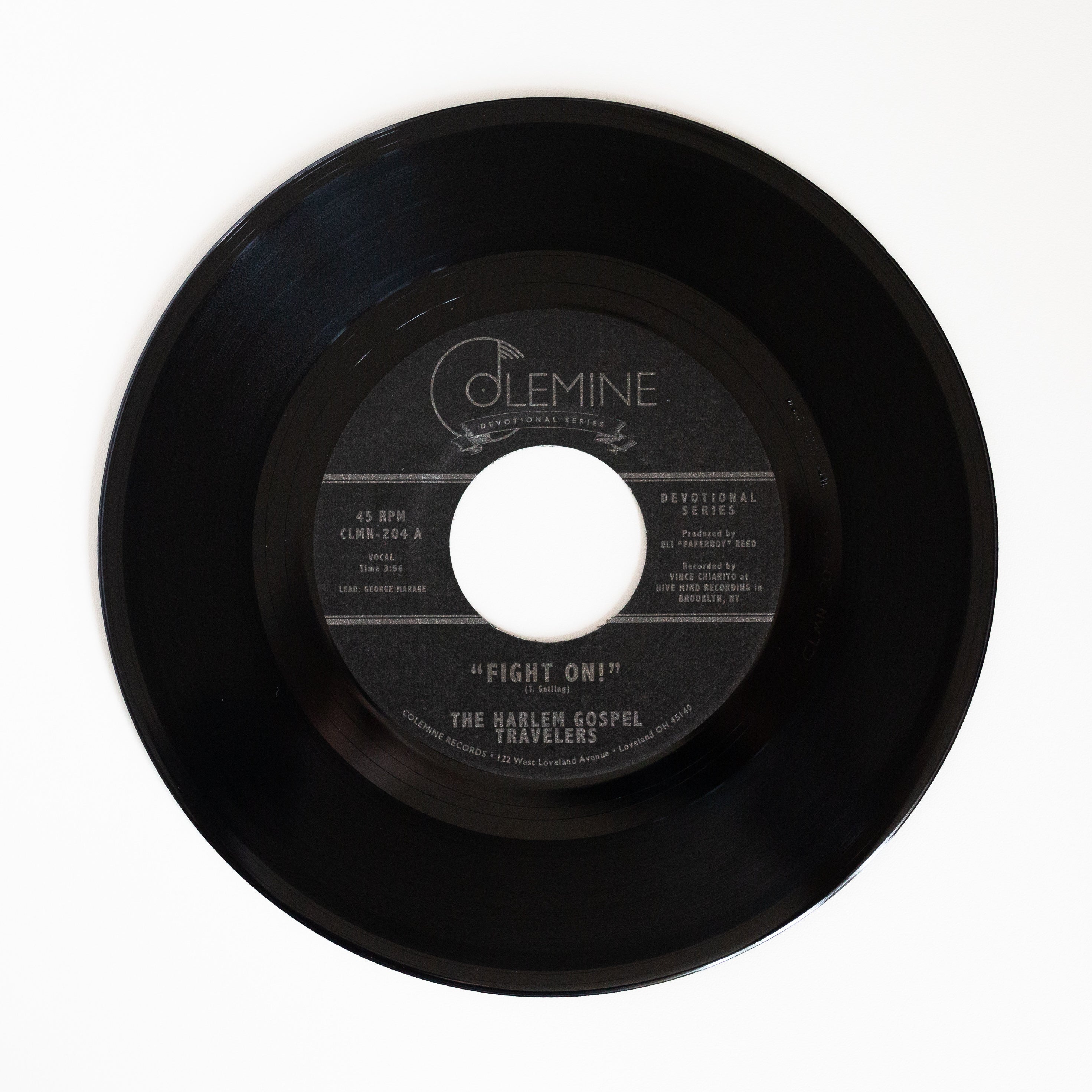 Colemine Harlem Gospel Travelers Fight On! 45 tours clear 7"