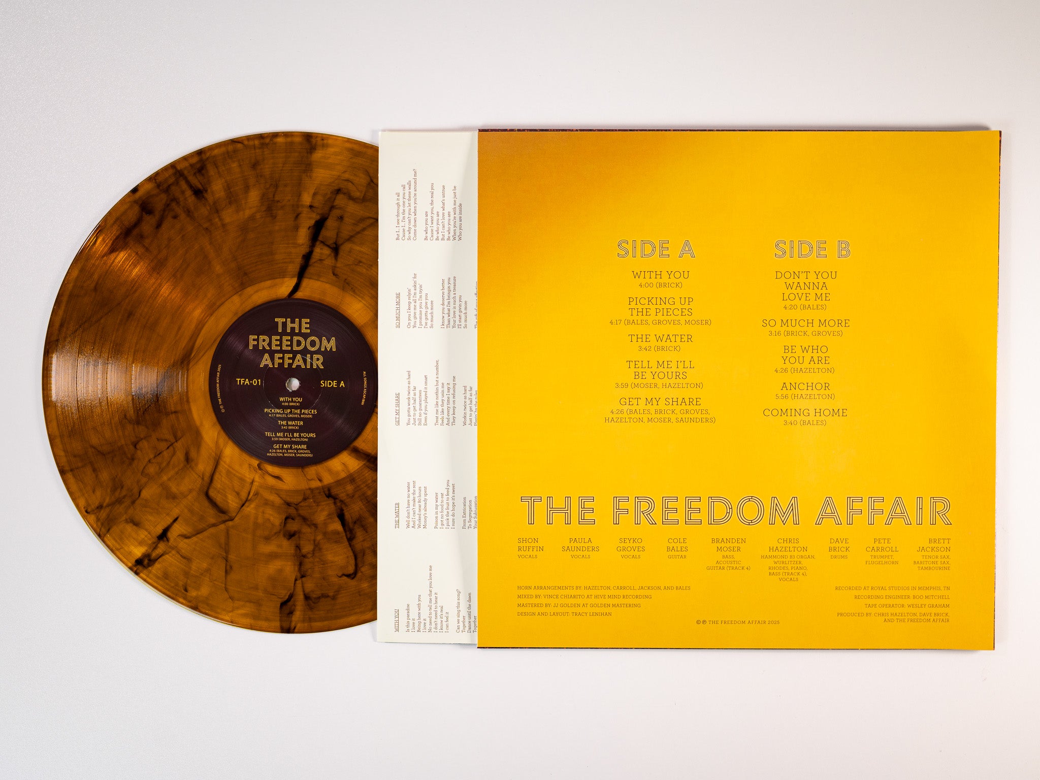 The Freedom Affair S/T LP vinyle gold swirl soul Memphis