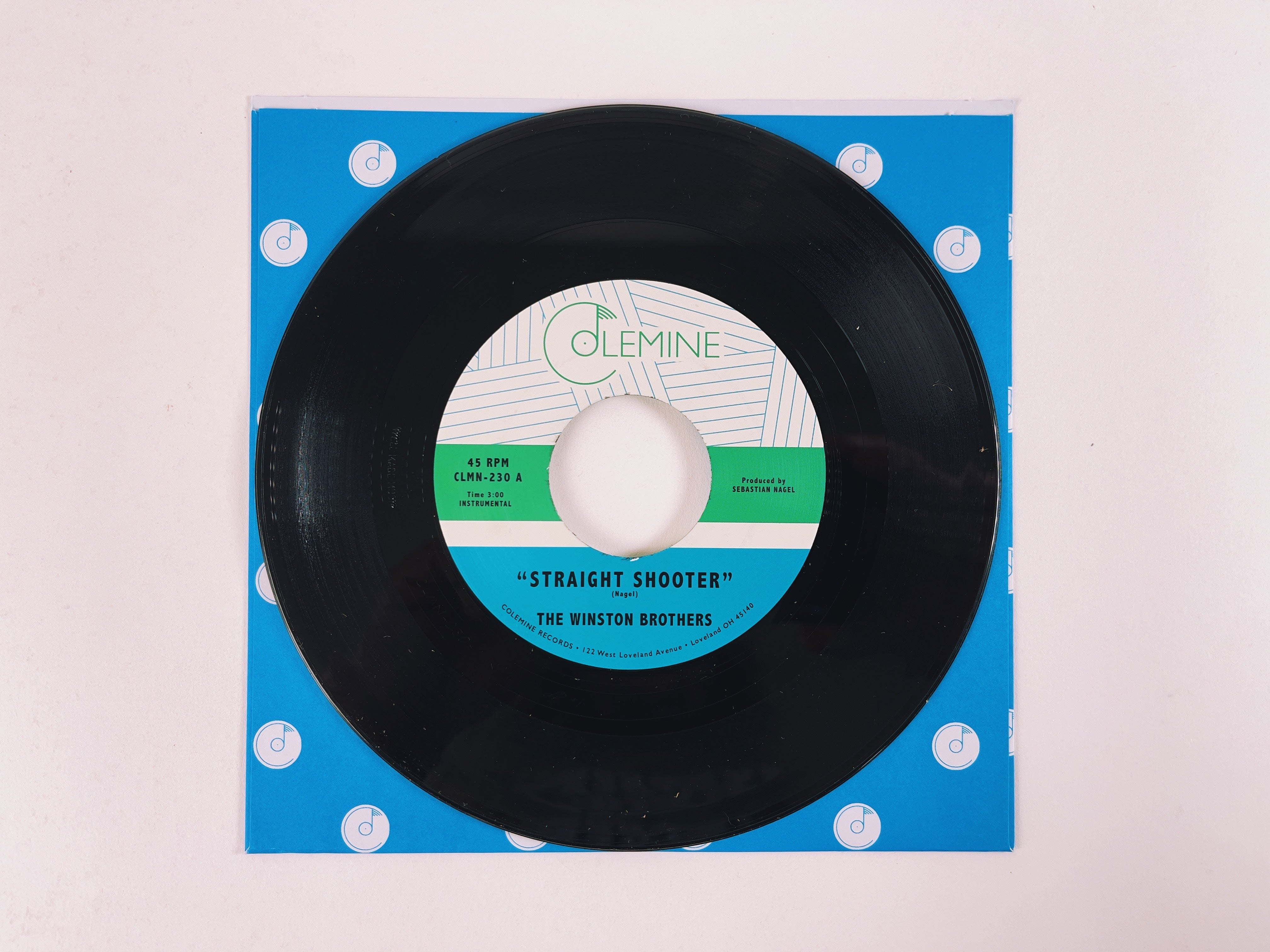 Winston Brothers Straight Shooter Vinyle 7" bleu ciel funk