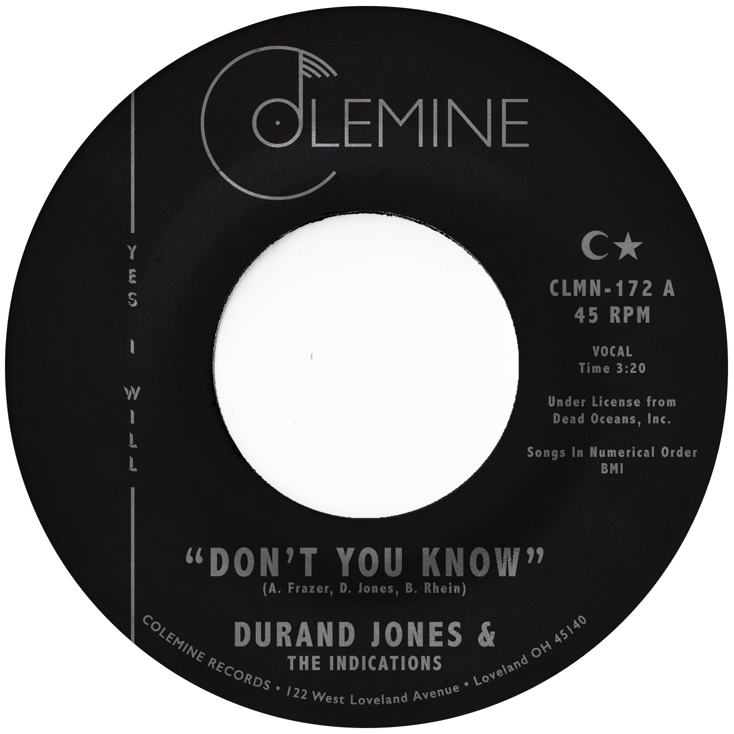Durand Jones Don't You Know 45 tours vinyle bleu soul