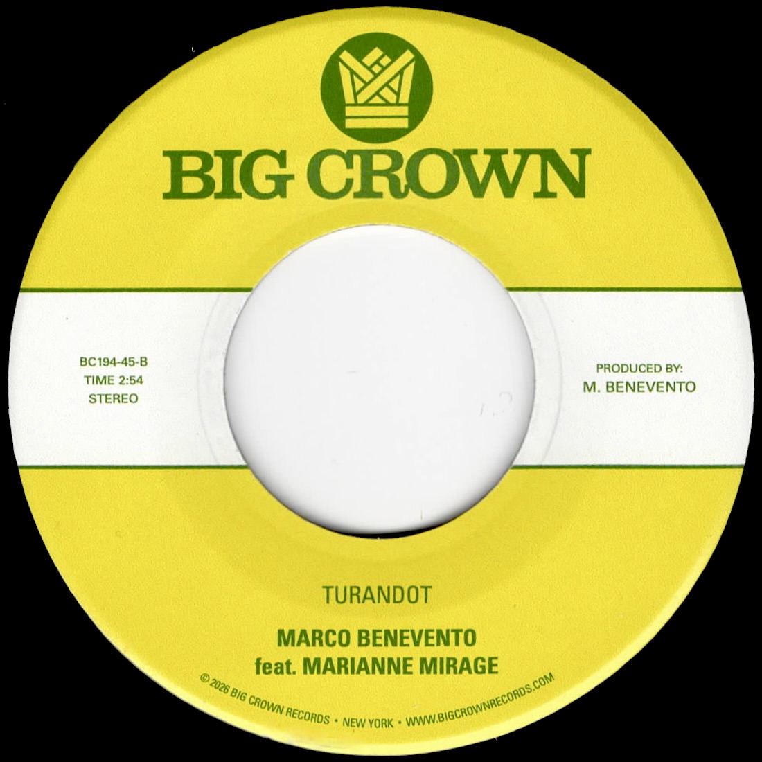 Marco Benevento Frizzante b/w Turandot 45 Tours 7" Soul Jazz