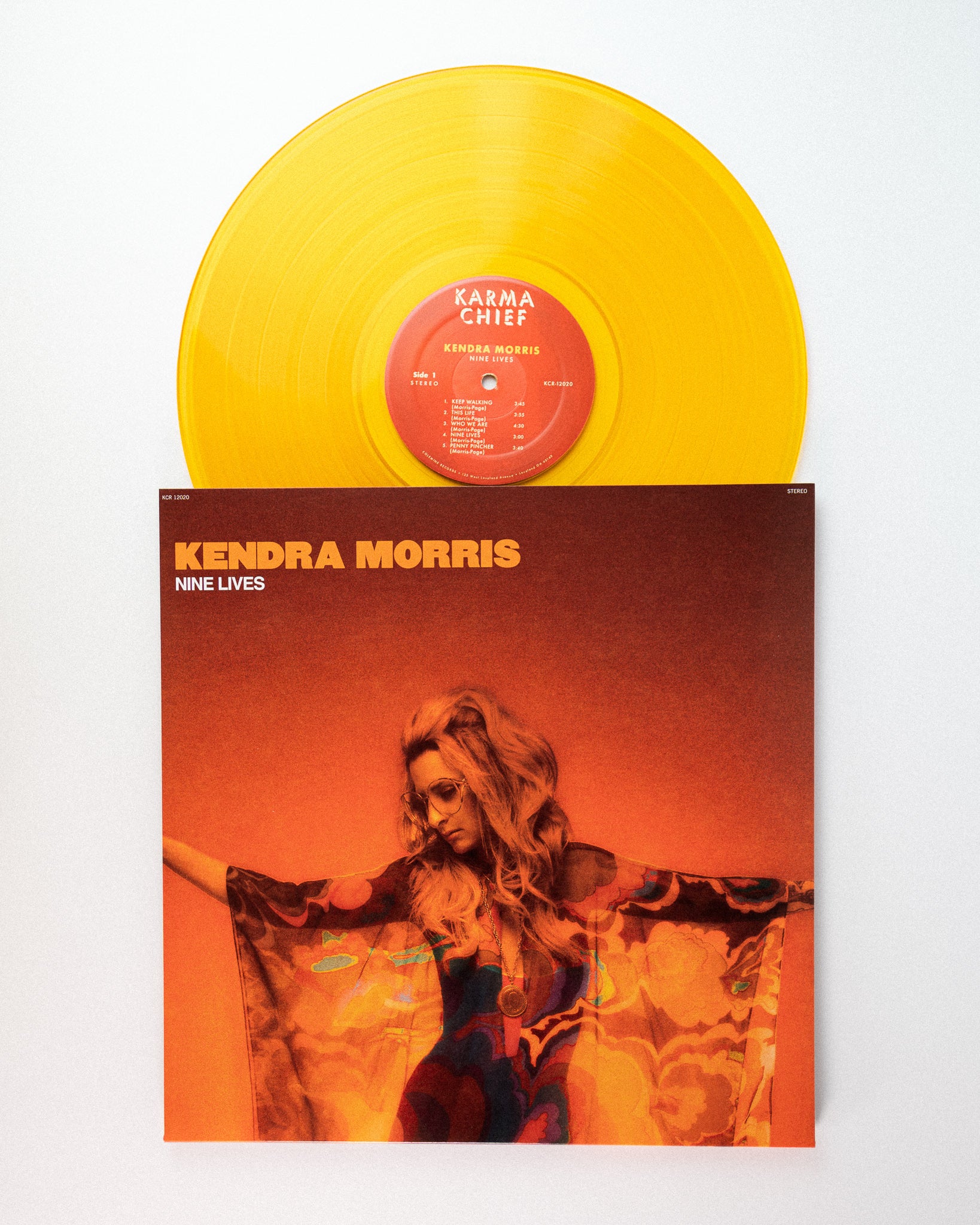Karma Chief Kendra Morris Nine Lives LP vinyle orange
