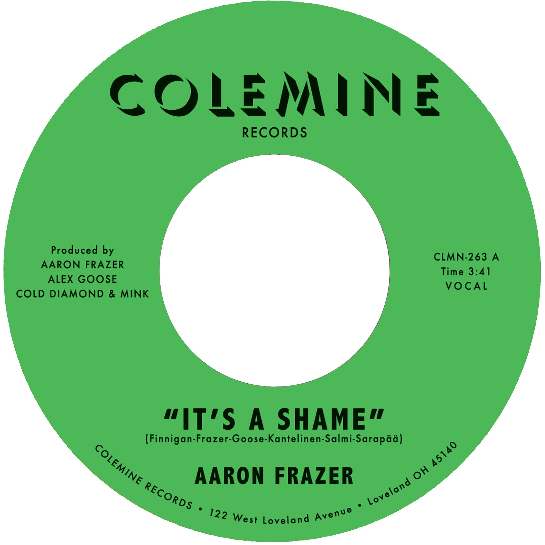 Aaron Frazer It’s A Shame 45 tours vinyle noir