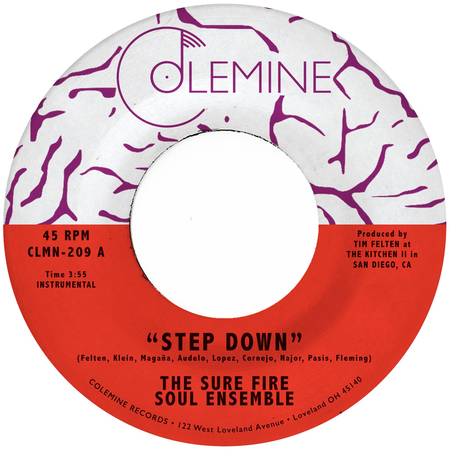 Colemine Sure Fire Soul Ensemble Step Down 45 tours clear
