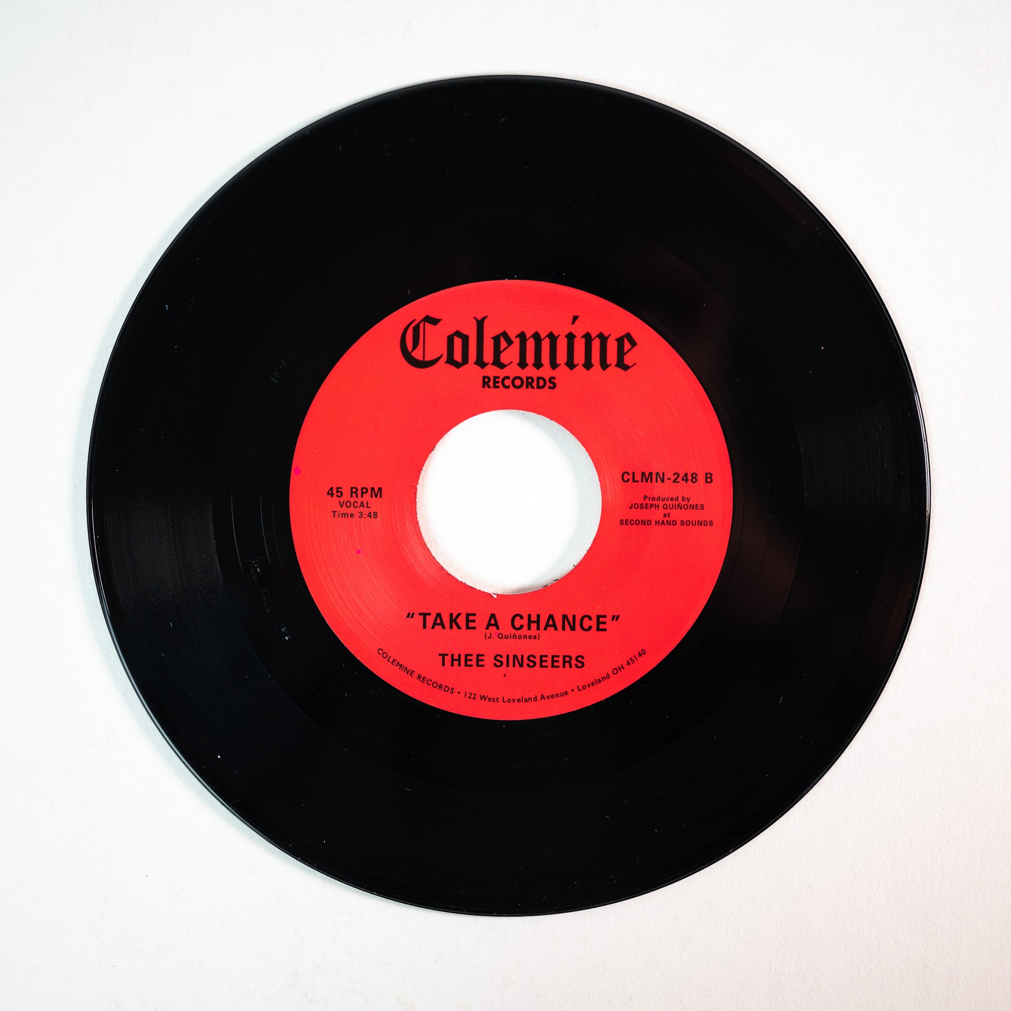 Thee Sinseers Can't Call Me Baby 45 tours rouge opaque