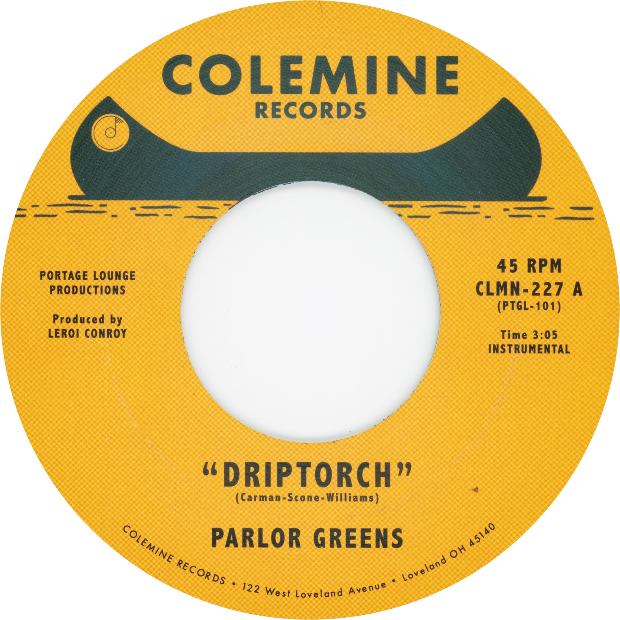 Parlor Greens Driptorch 45 tours vinyle noir Hammond soul