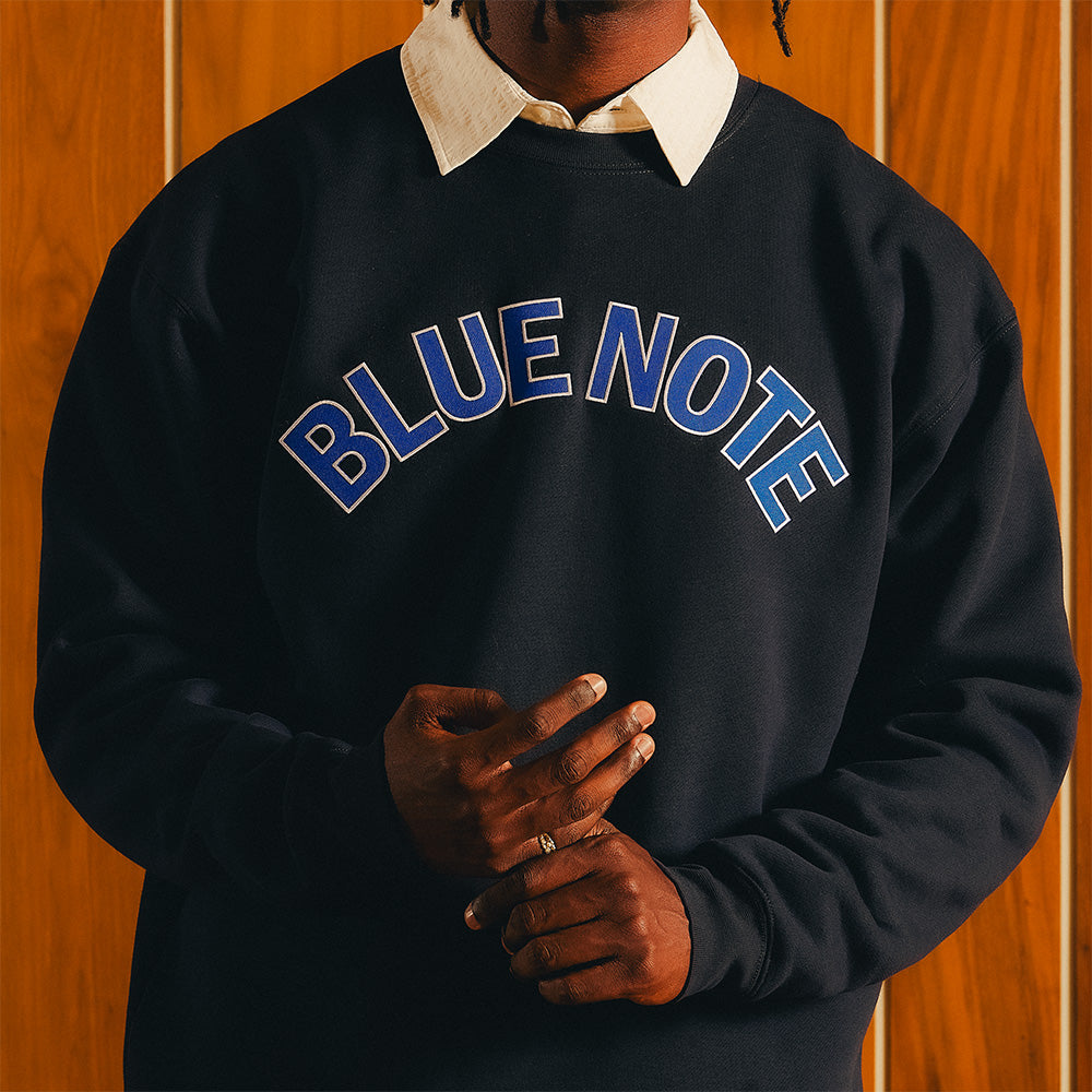 Blue Note Applique Crewneck sweat Bone coton