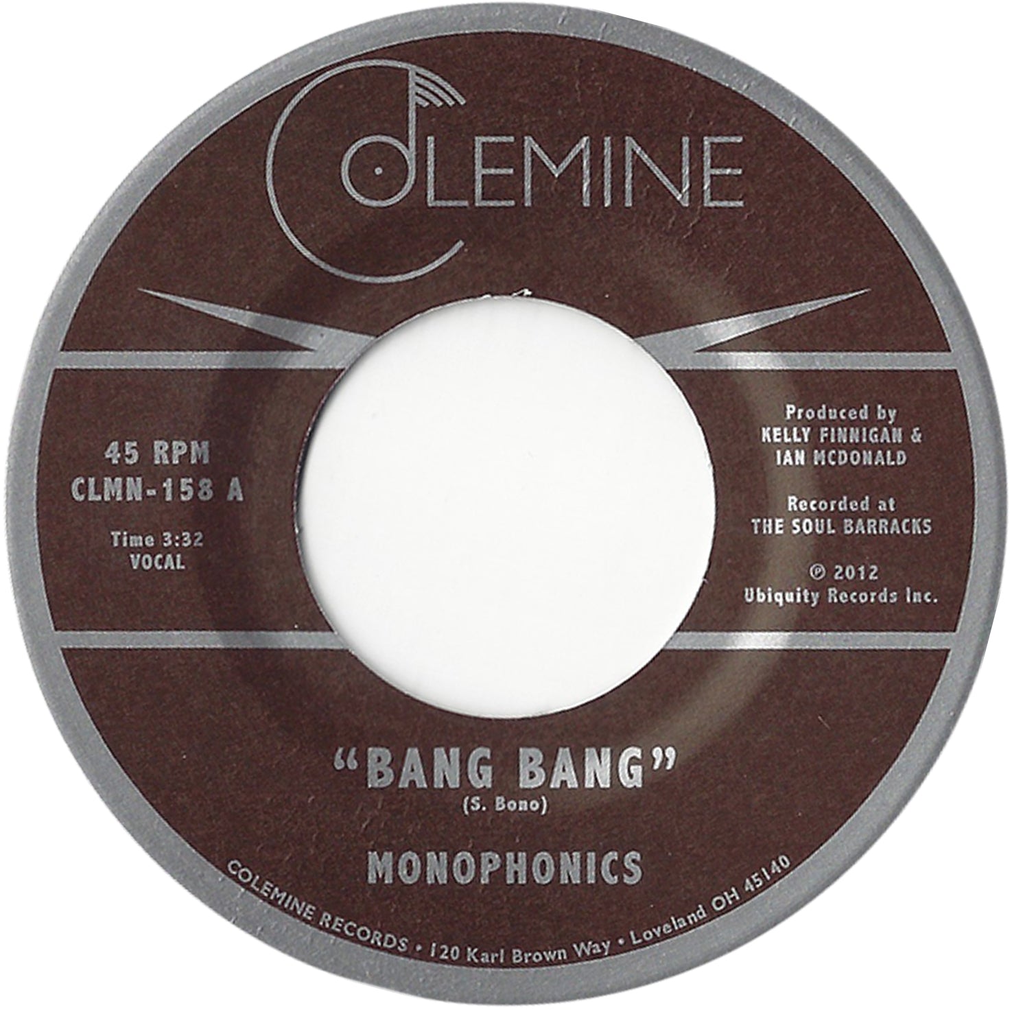 Monophonics Bang Bang vinyle 45 tours clear swirl psych soul