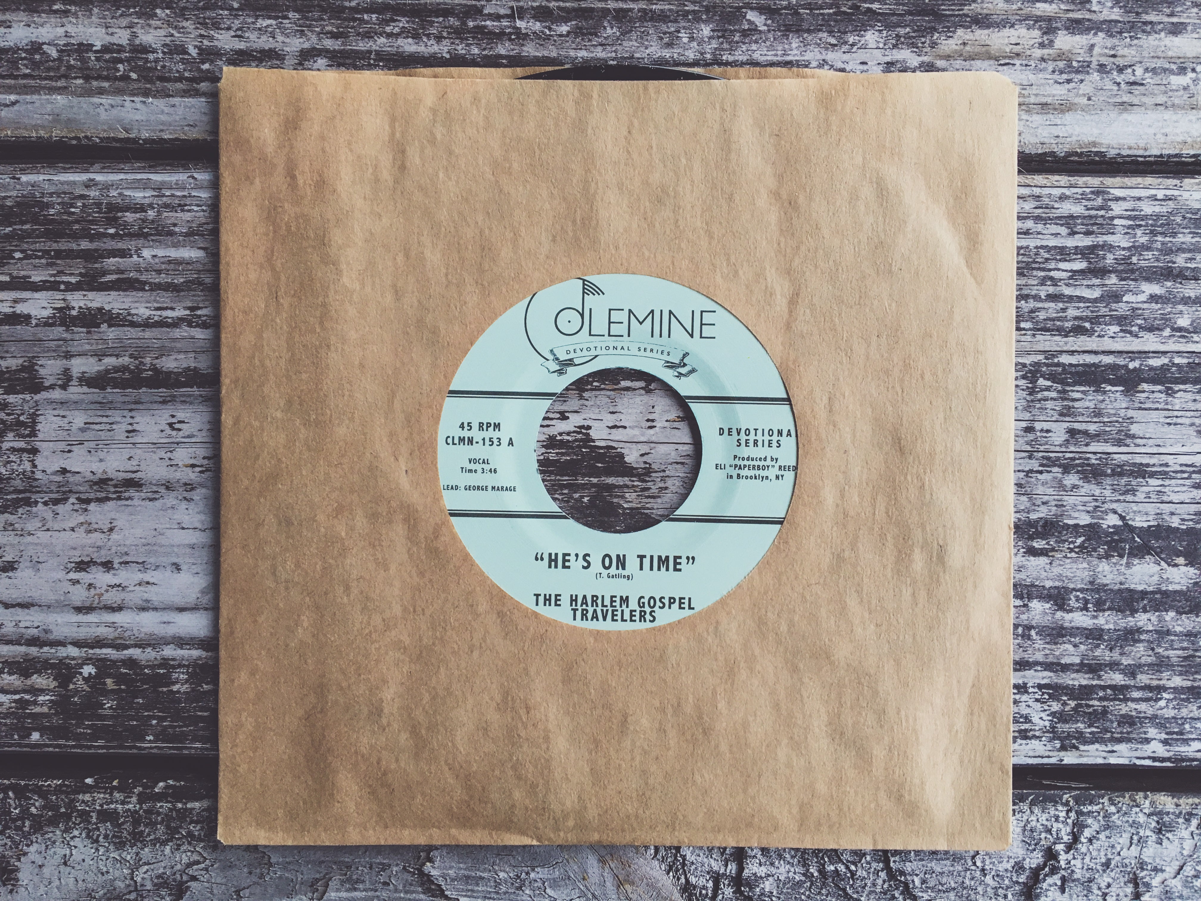 Harlem Gospel Travelers He's On Time vinyle 7" noir gospel soul