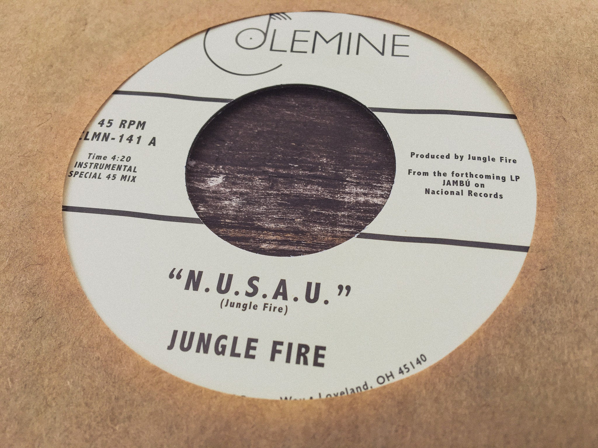 Colemine Jungle Fire N.U.S.A.U. 45T vinyle vert afrobeat