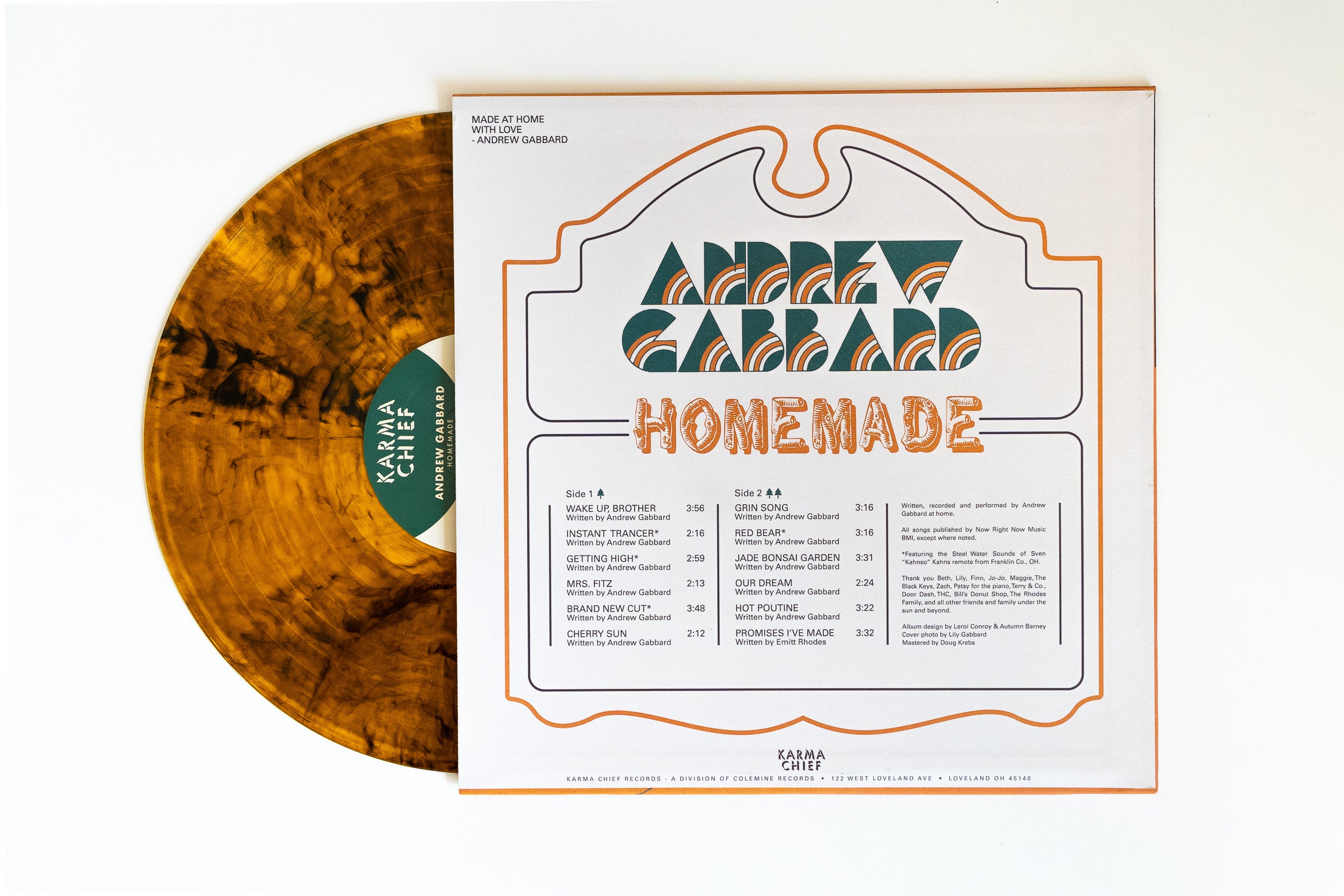 Andrew Gabbard Homemade vinyle orange transparent LP