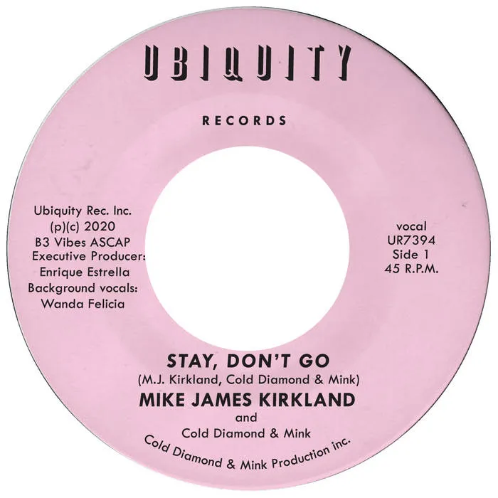 Mike James Kirkland Stay Don't Go 45 tours vinyle soul