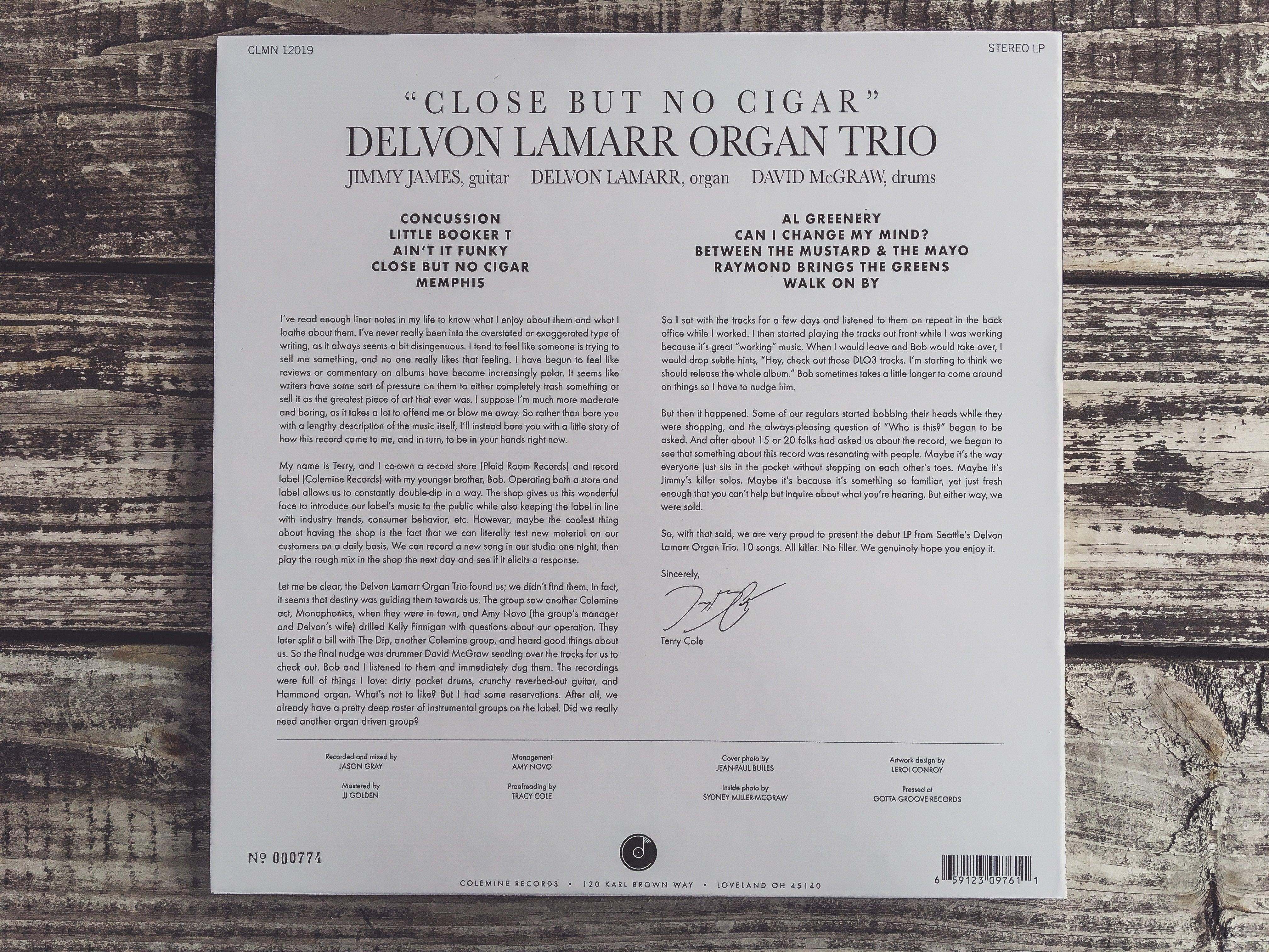 Delvon Lamarr Organ Trio Close But No Cigar vinyle LP